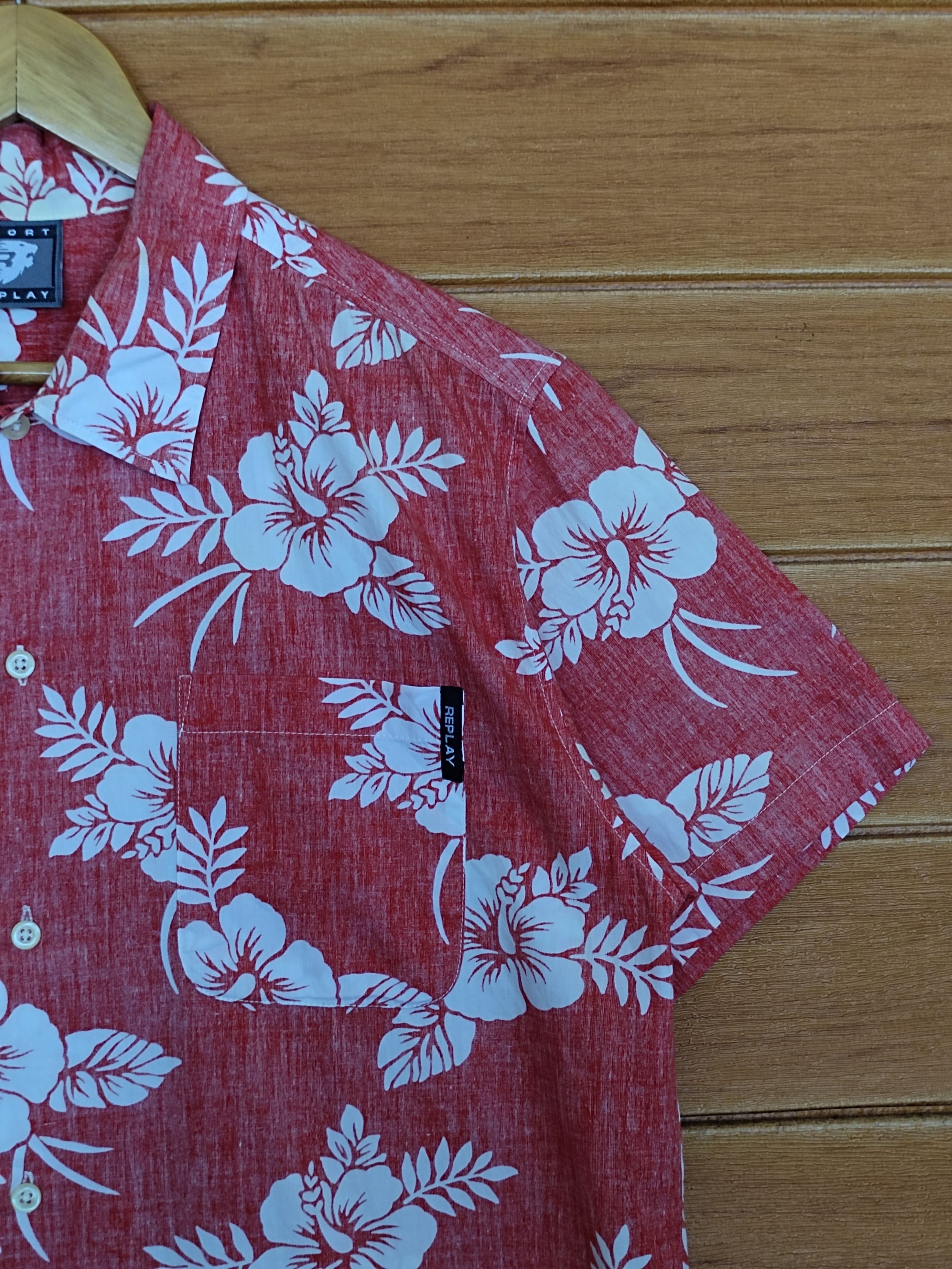 Replay Vtg 90s Sport Replay Reverse Print Hibiscus Hawaiian Shirt Size US M / EU 48-50 / 2 - 6 Thumbnail