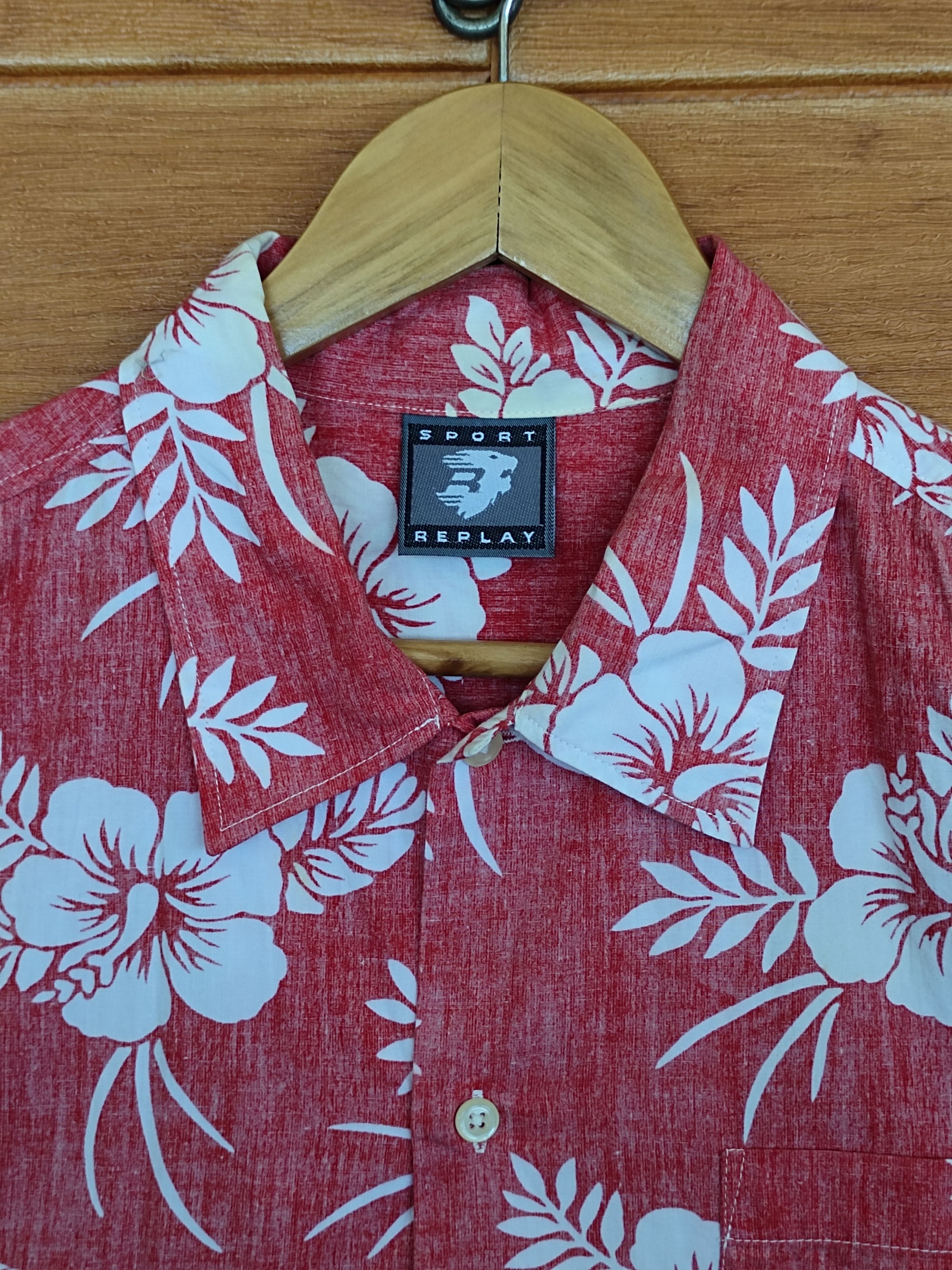 Replay Vtg 90s Sport Replay Reverse Print Hibiscus Hawaiian Shirt Size US M / EU 48-50 / 2 - 5 Thumbnail