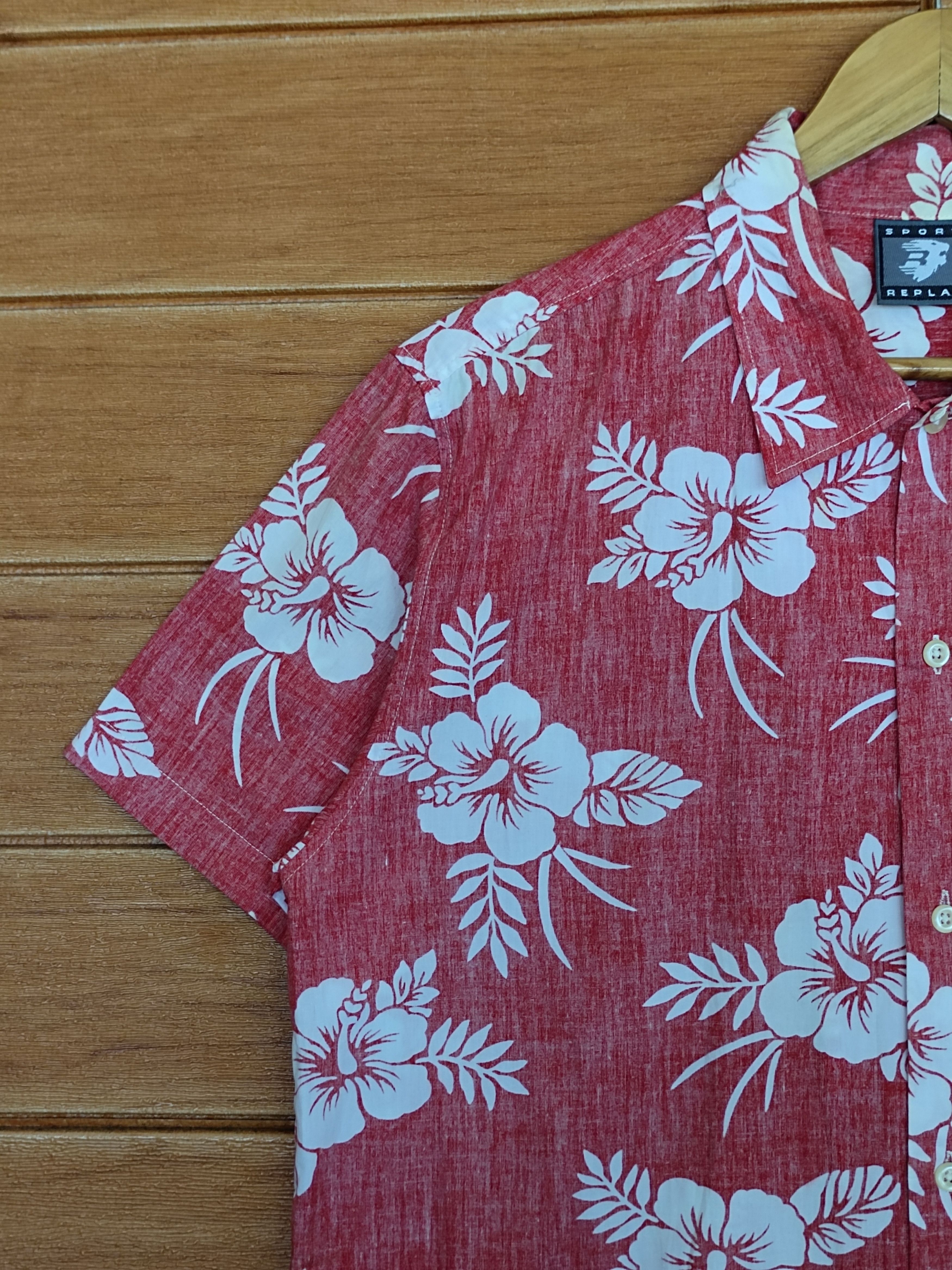 Replay Vtg 90s Sport Replay Reverse Print Hibiscus Hawaiian Shirt Size US M / EU 48-50 / 2 - 7 Thumbnail