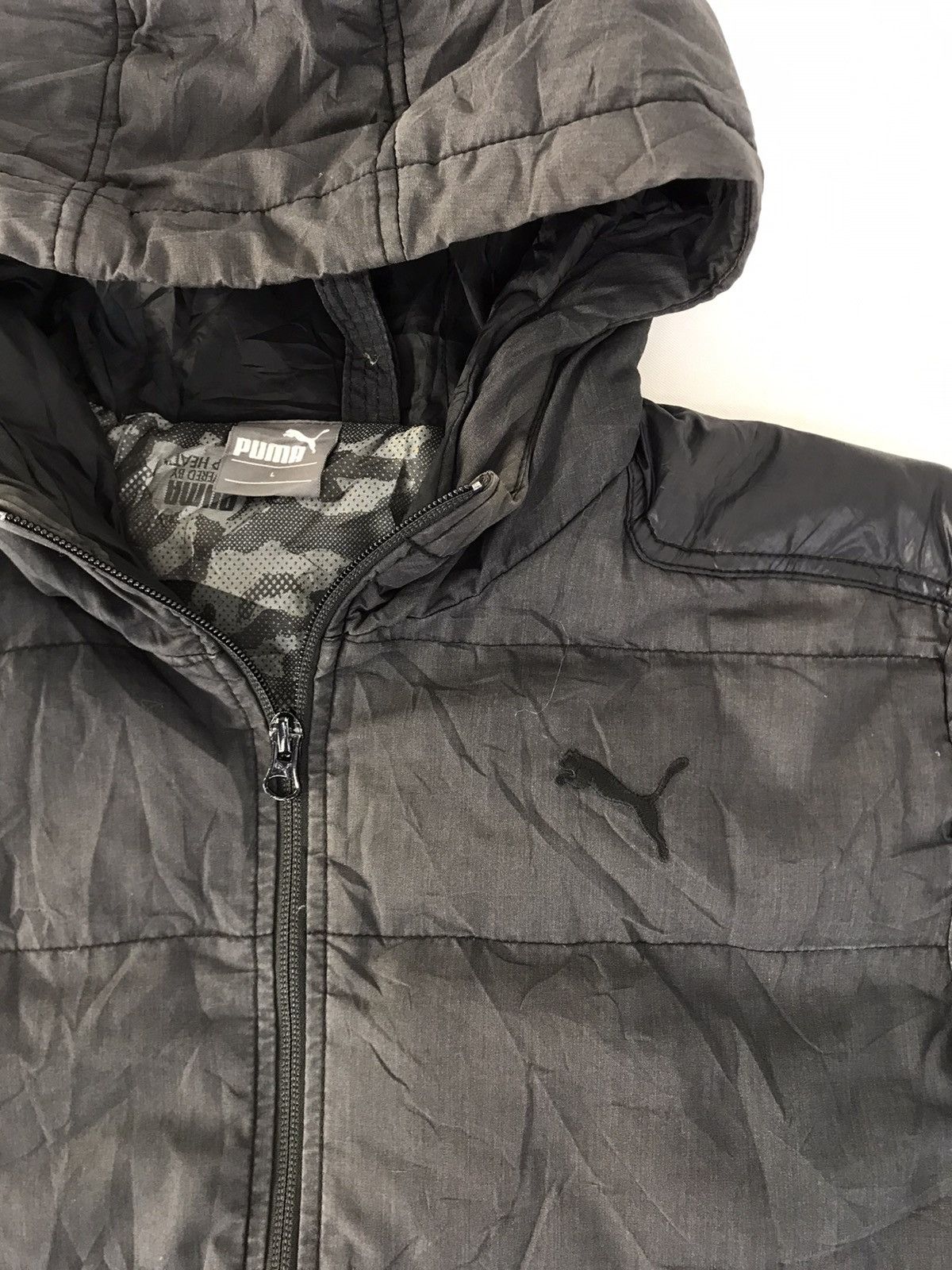 Puma Puma Black Puffer Quilted Jacket Zipper Style Size US L / EU 52-54 / 3 - 3 Thumbnail