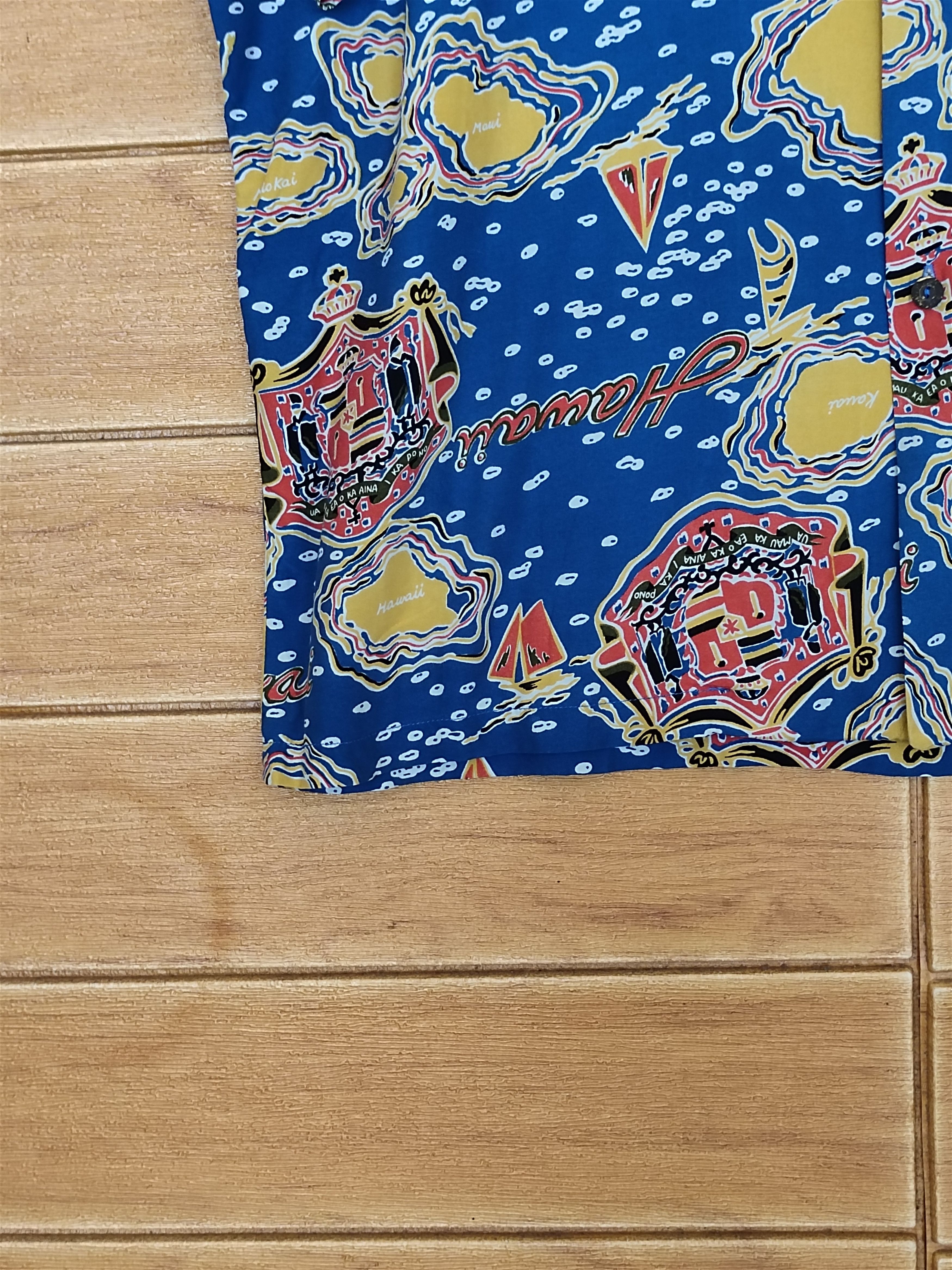Hysteric Glamour 60s 70s Pineapple Juice Hawaii "Map Of Hawaii" Rayon Shirt Size US L / EU 52-54 / 3 - 8 Thumbnail