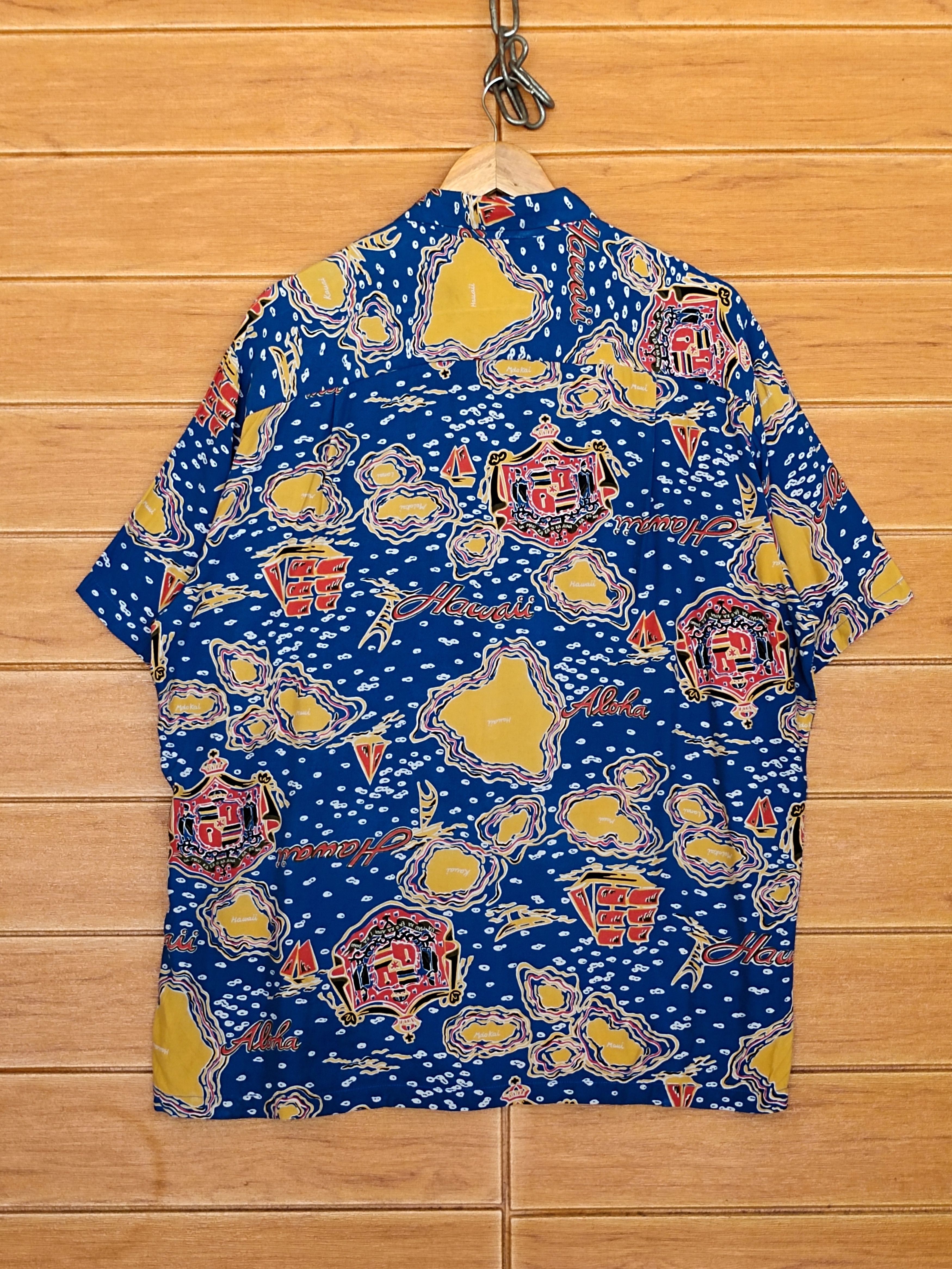 Hysteric Glamour 60s 70s Pineapple Juice Hawaii "Map Of Hawaii" Rayon Shirt Size US L / EU 52-54 / 3 - 9 Thumbnail