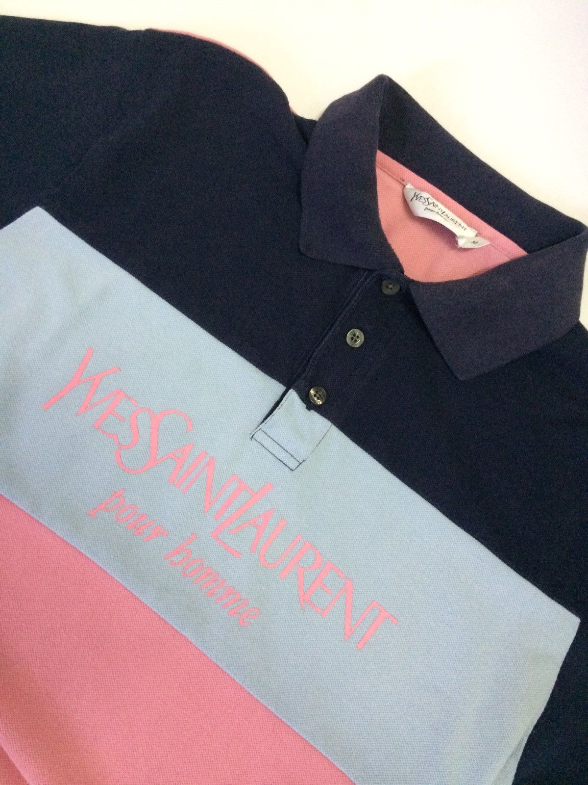 Yves Saint Laurent Vtg YvesSaintLaurent YSL spellout logo polo shirt K143 Size US M / EU 48-50 / 2 - 3 Thumbnail