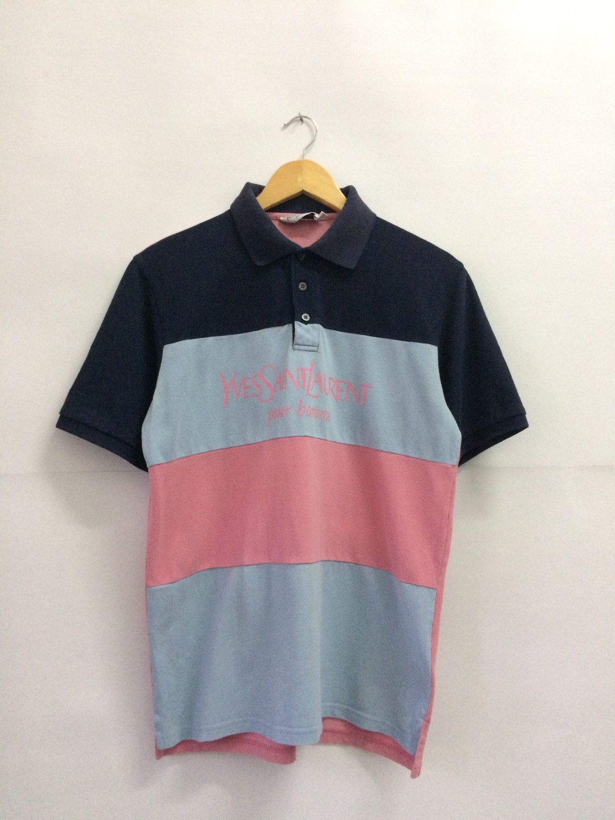 Yves Saint Laurent Vtg YvesSaintLaurent YSL spellout logo polo shirt K143 Size US M / EU 48-50 / 2 - 1 Thumbnail