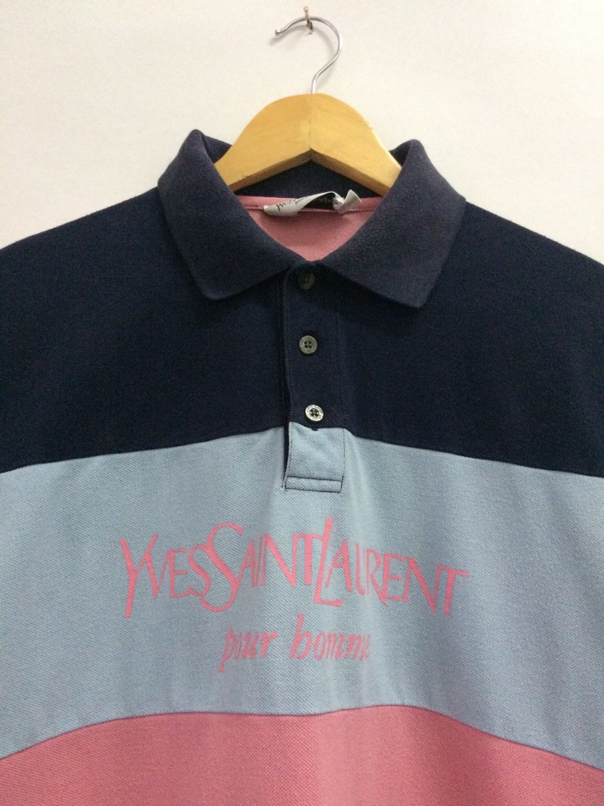 Yves Saint Laurent Vtg YvesSaintLaurent YSL spellout logo polo shirt K143 Size US M / EU 48-50 / 2 - 5 Thumbnail