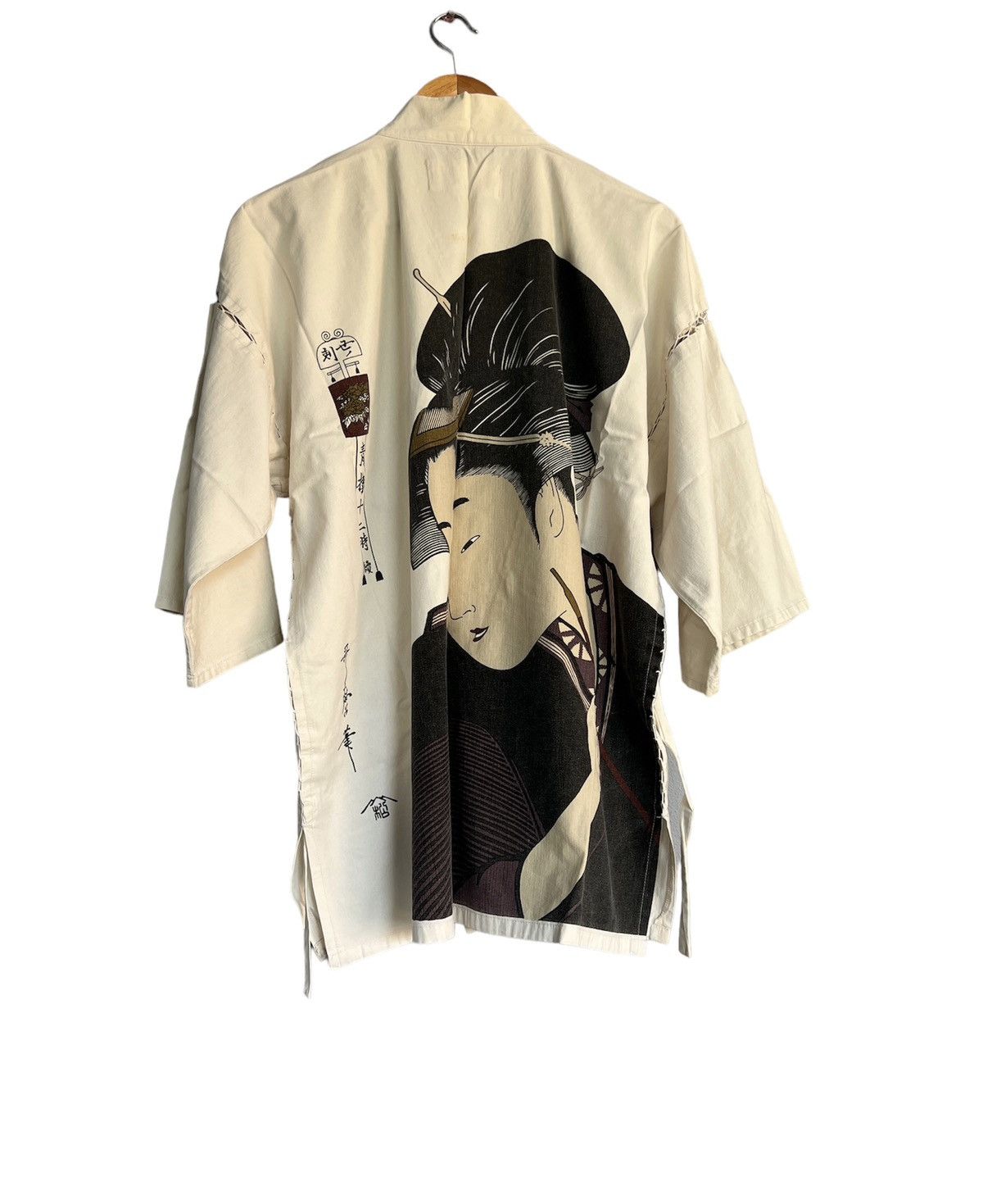 image of Kimono Japan Dragon x Vintage Geisha Kimono in White, Men's (Size XL)