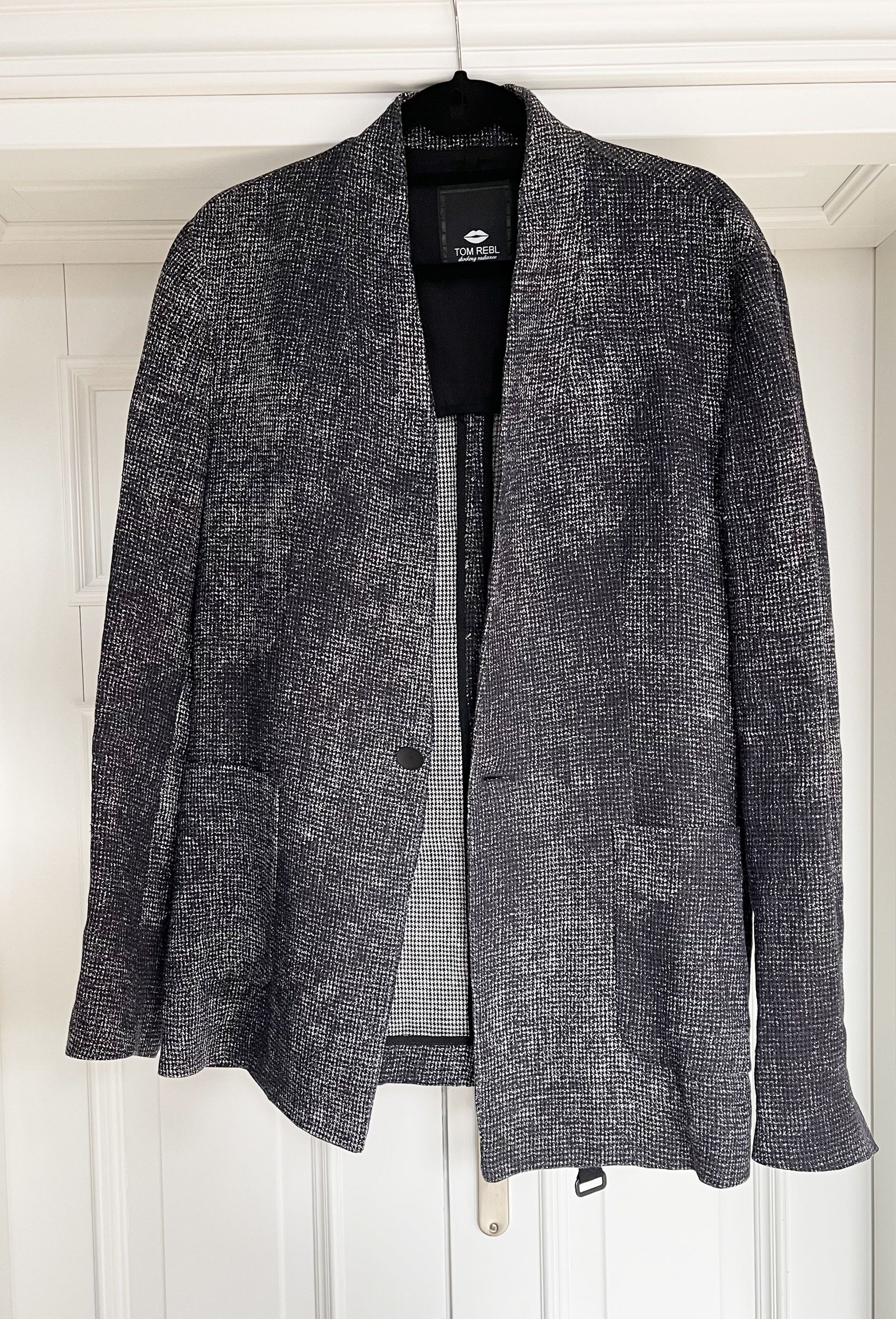 Tom Rebl Linen blended jacket / kimono blazer Size US M / EU 48-50 / 2 - 2 Thumbnail