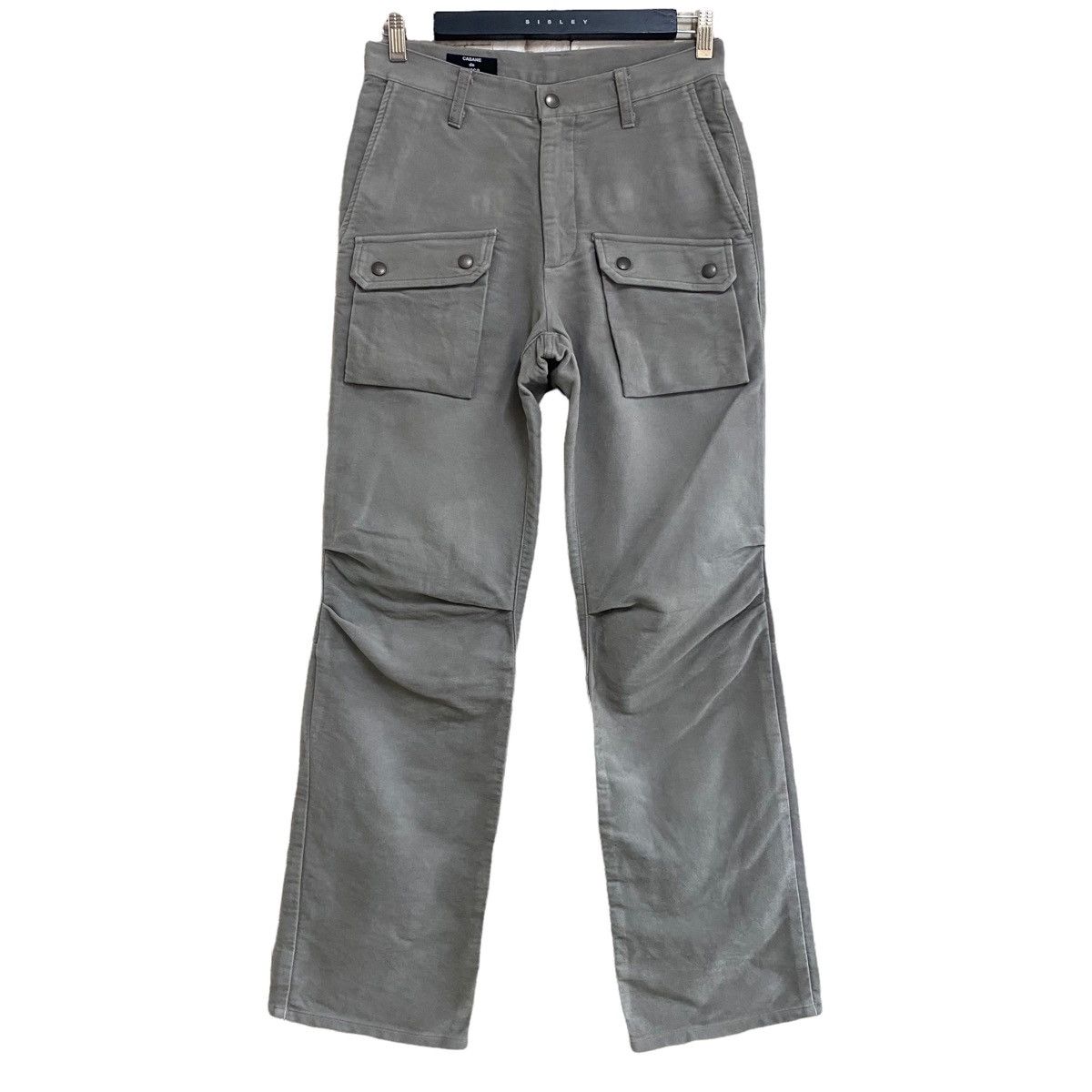 image of Cabane De Zucca Moleskin Cotton Cargo Pants in Grey, Men's (Size 29)
