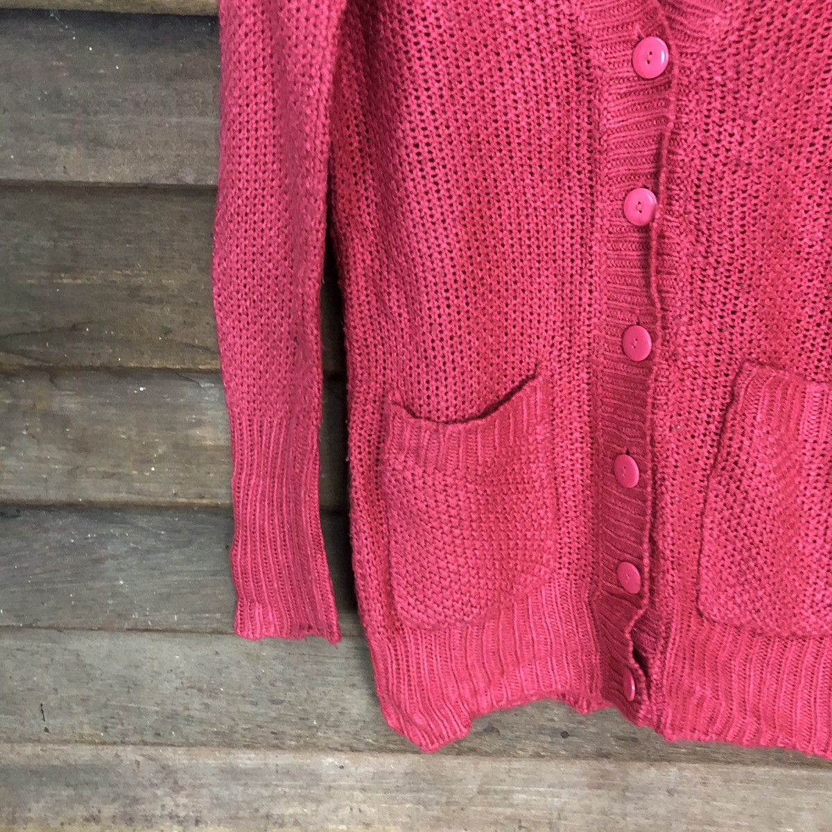 Japanese Brand Only Pink Cardigan crochet mesh net knitwear #427B Size S / US 4 / IT 40 - 4 Thumbnail