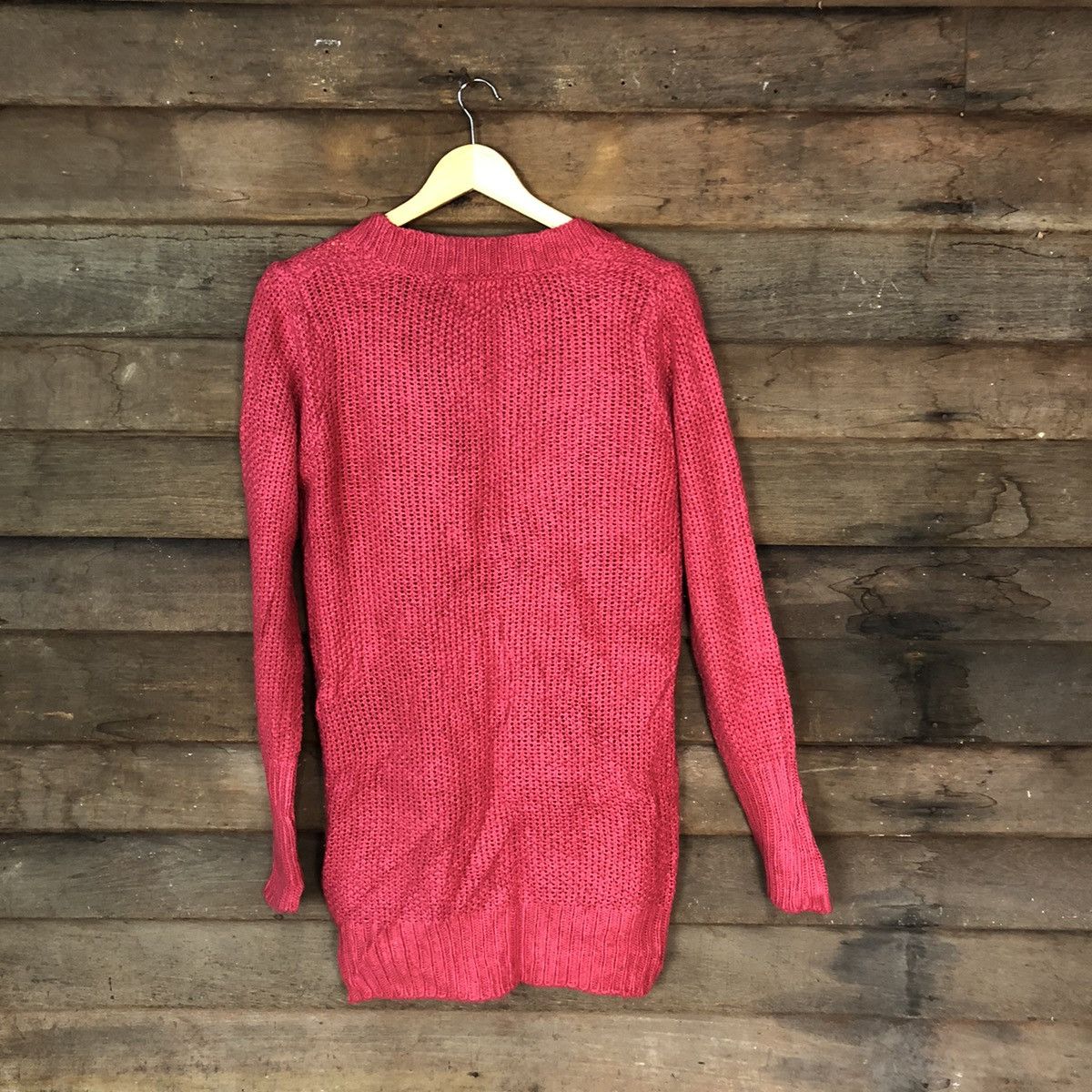 Japanese Brand Only Pink Cardigan crochet mesh net knitwear #427B Size S / US 4 / IT 40 - 9 Thumbnail