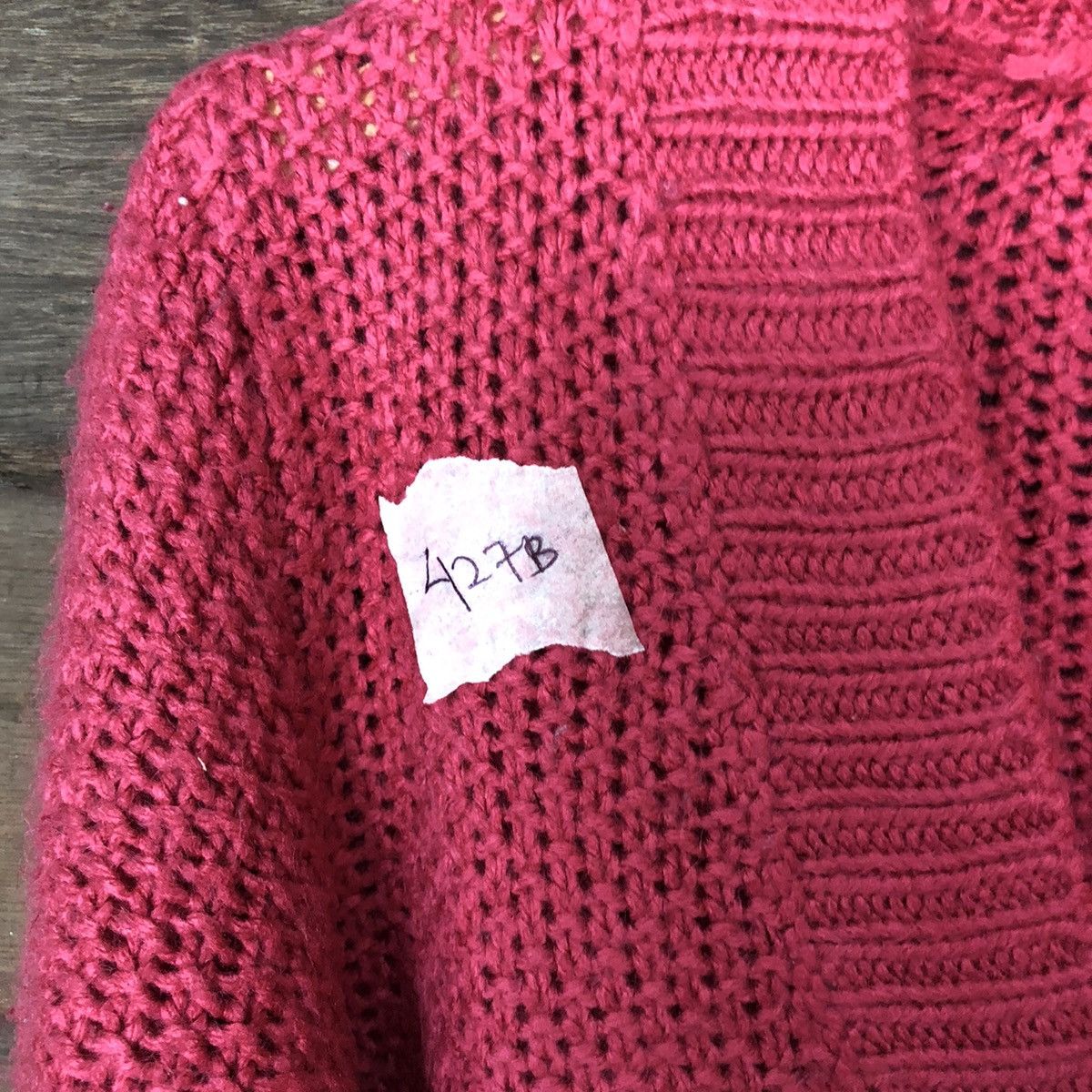Japanese Brand Only Pink Cardigan crochet mesh net knitwear #427B Size S / US 4 / IT 40 - 7 Thumbnail