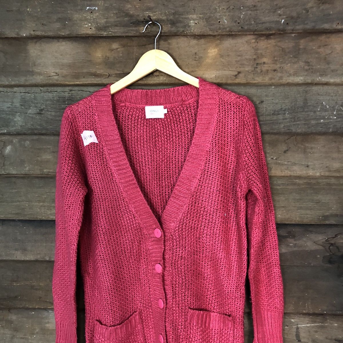 Japanese Brand Only Pink Cardigan crochet mesh net knitwear #427B Size S / US 4 / IT 40 - 2 Thumbnail