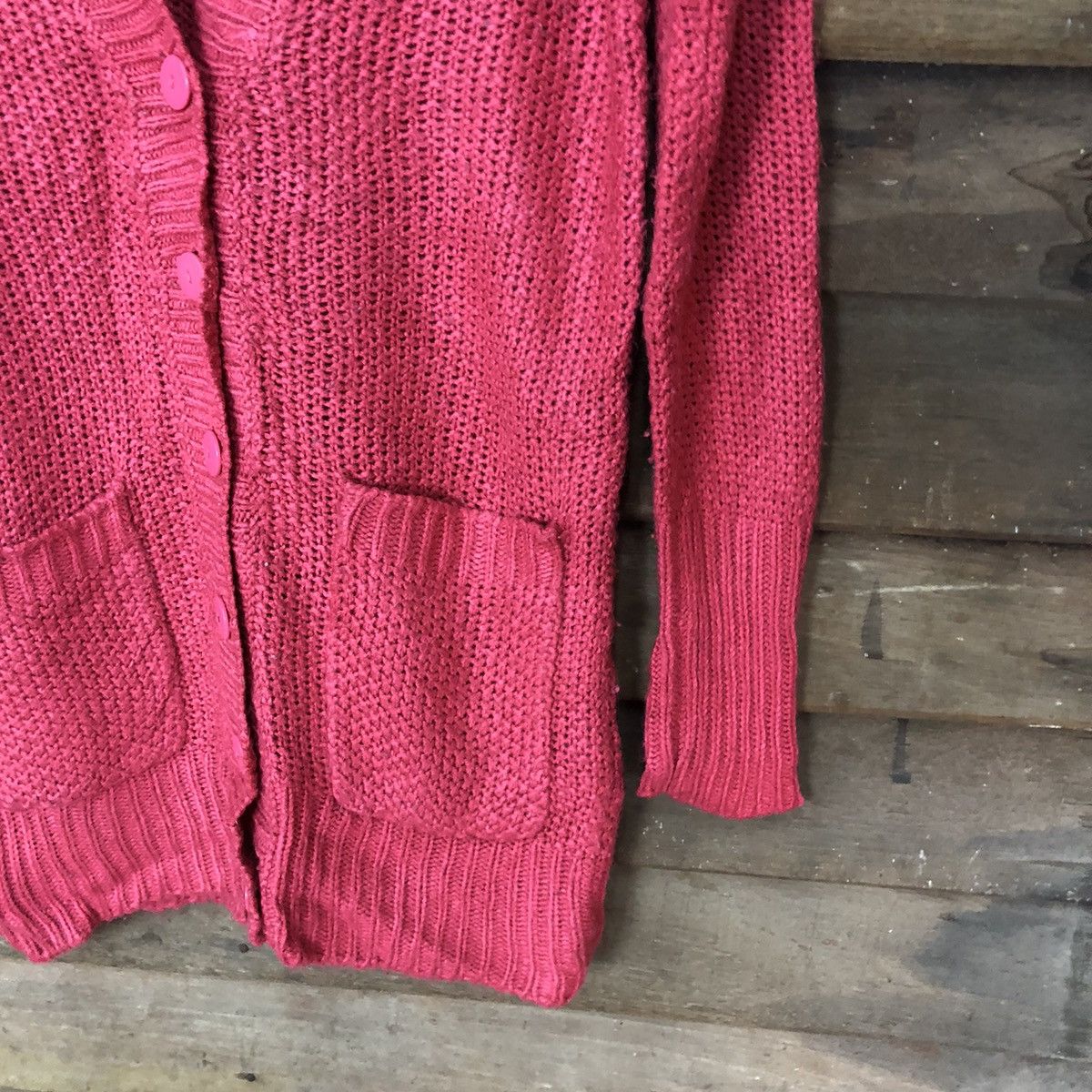 Japanese Brand Only Pink Cardigan crochet mesh net knitwear #427B Size S / US 4 / IT 40 - 5 Thumbnail