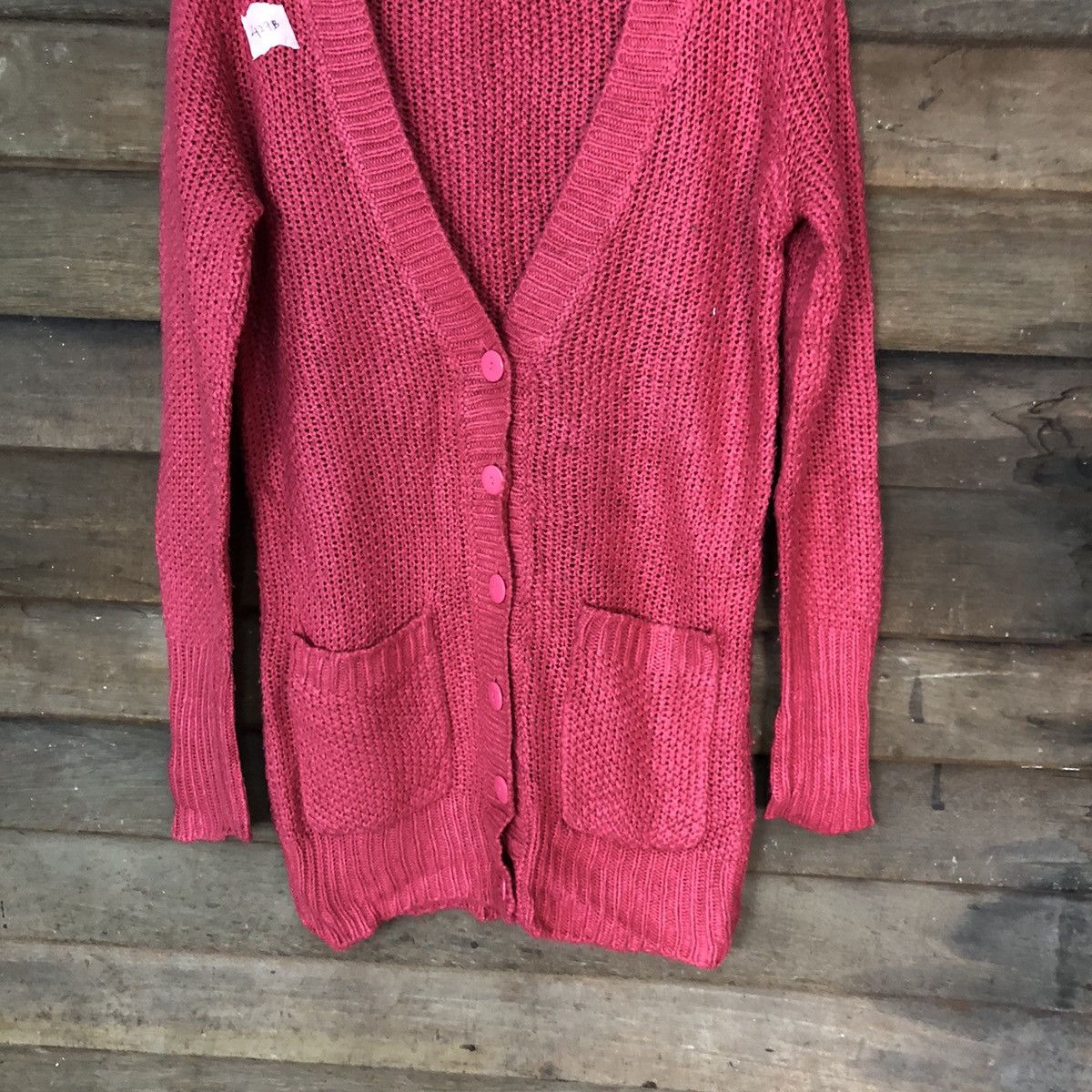 Japanese Brand Only Pink Cardigan crochet mesh net knitwear #427B Size S / US 4 / IT 40 - 3 Thumbnail