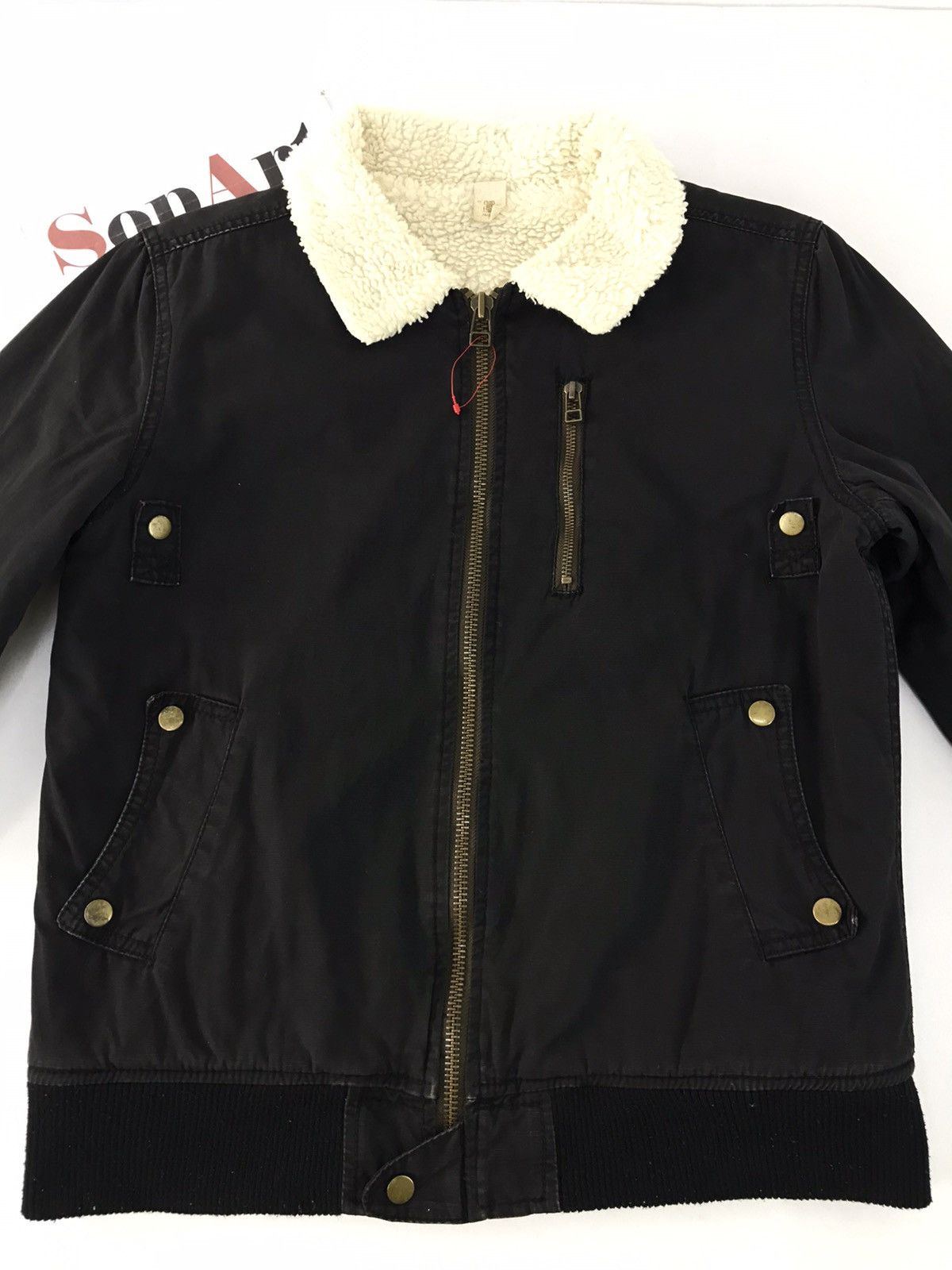 Japanese Brand Sherpa Bomber Jacket Zipper Pocket Design Size US M / EU 48-50 / 2 - 3 Thumbnail