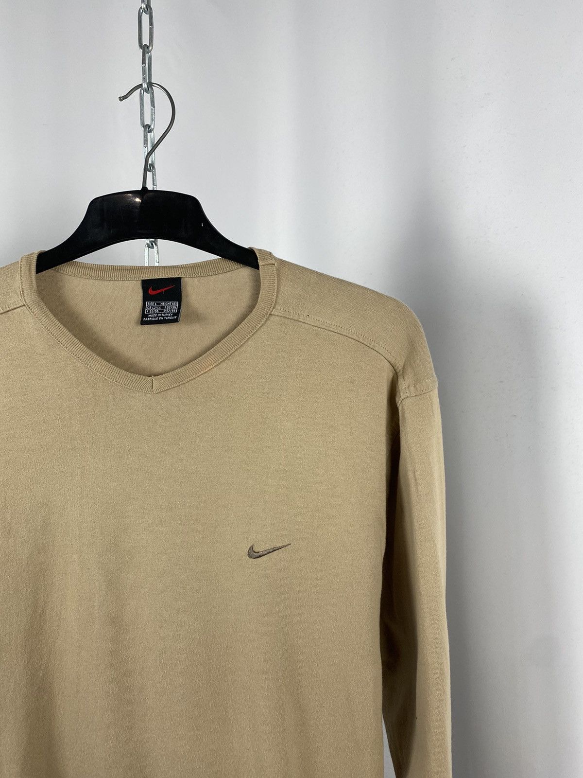 Nike Nike long sleeve beige vintage swoosh size L Size US L / EU 52-54 / 3 - 2 Thumbnail