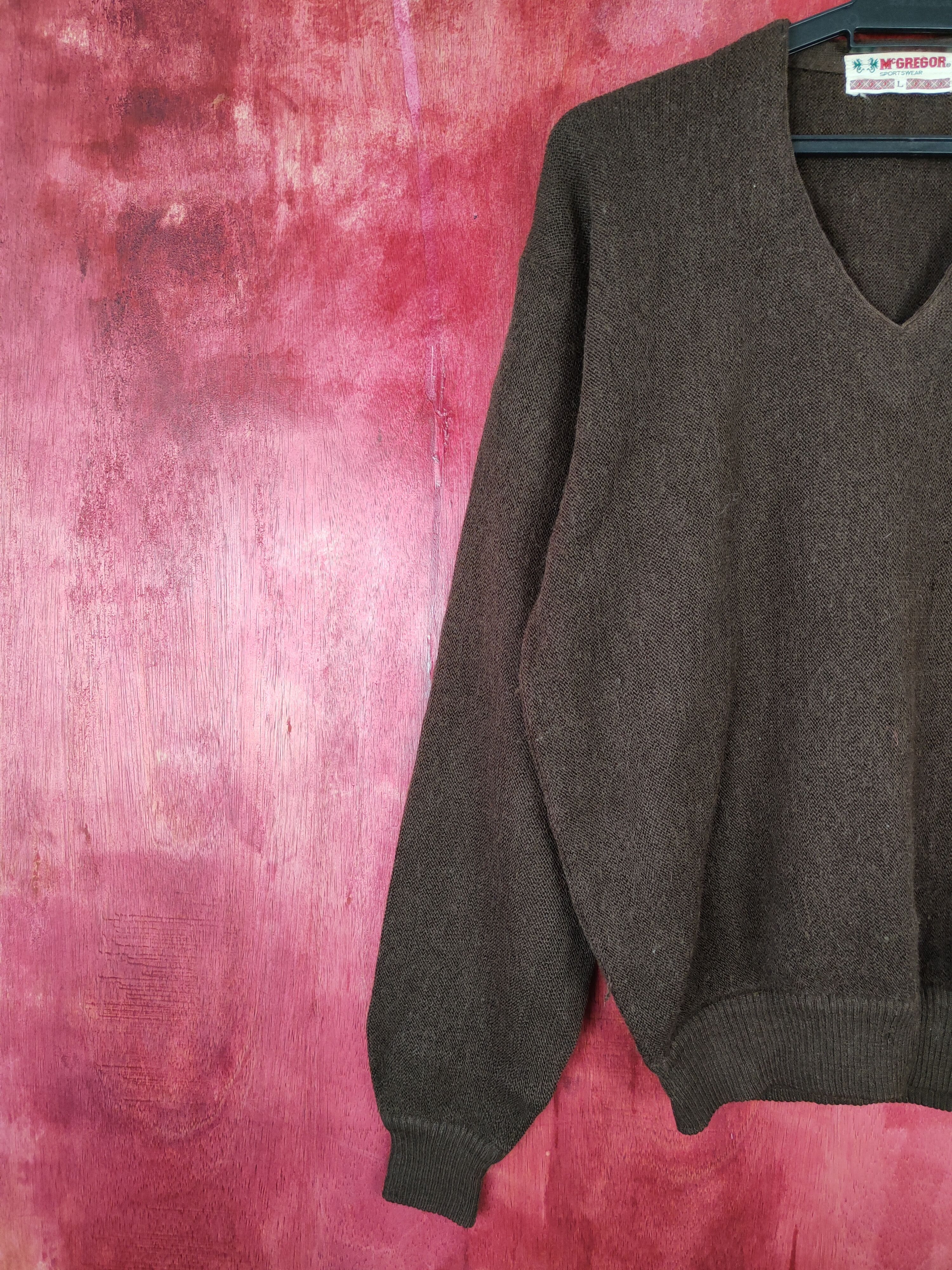 McGregor McGregor® Dark Brown vintage sweatshirt Knitwear #5231 Size US L / EU 52-54 / 3 - 4 Thumbnail