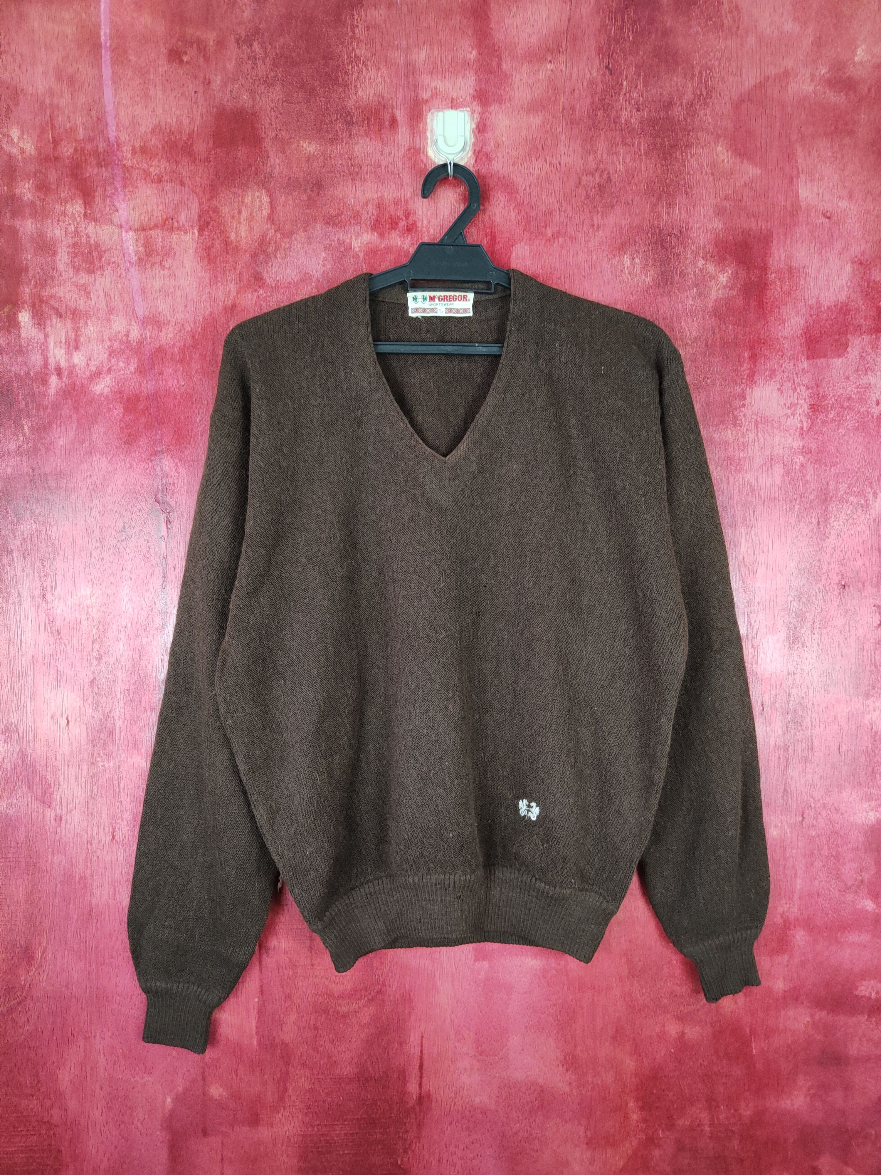 McGregor McGregor® Dark Brown vintage sweatshirt Knitwear #5231 Size US L / EU 52-54 / 3 - 1 Thumbnail