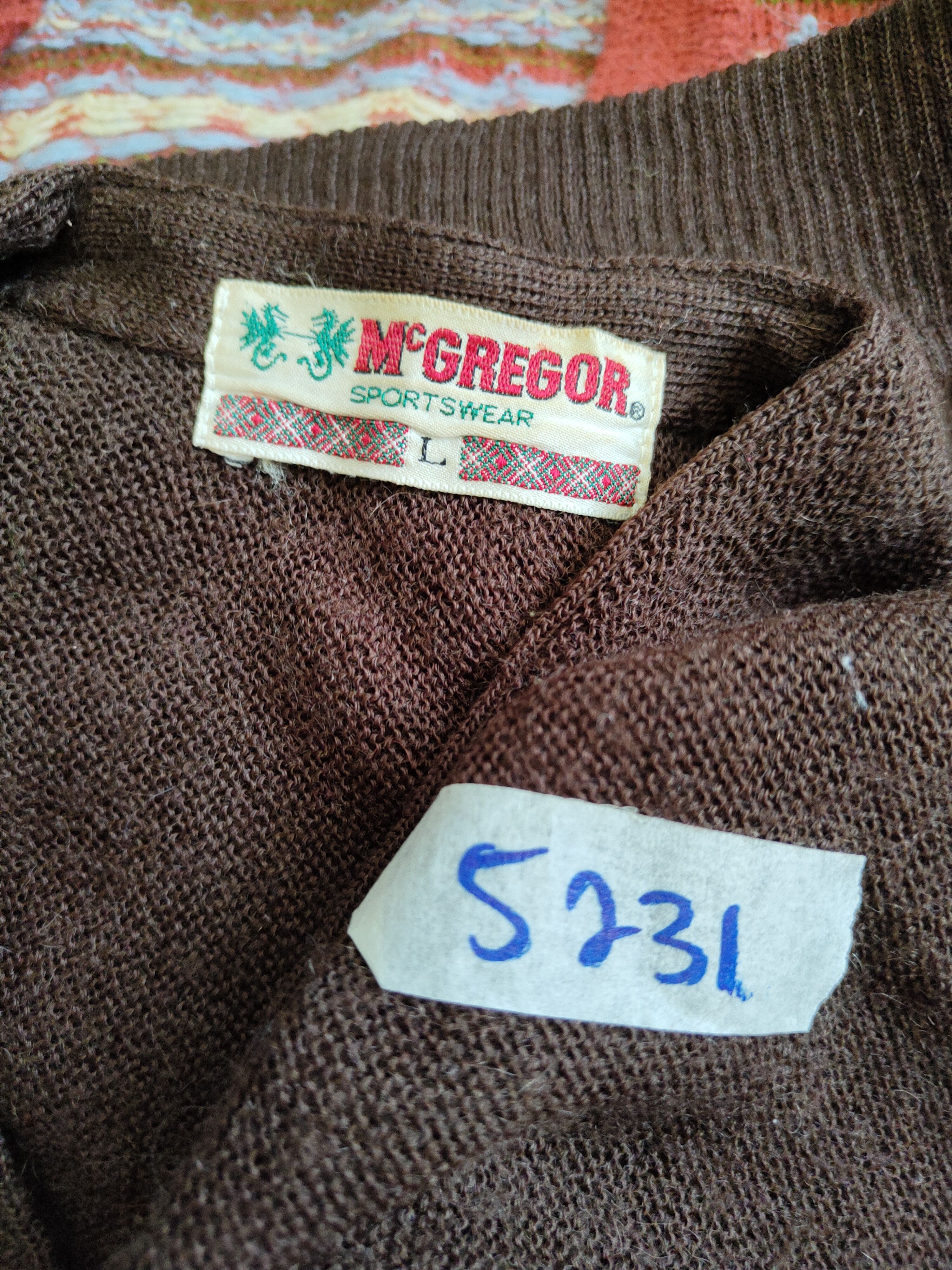 McGregor McGregor® Dark Brown vintage sweatshirt Knitwear #5231 Size US L / EU 52-54 / 3 - 10 Thumbnail
