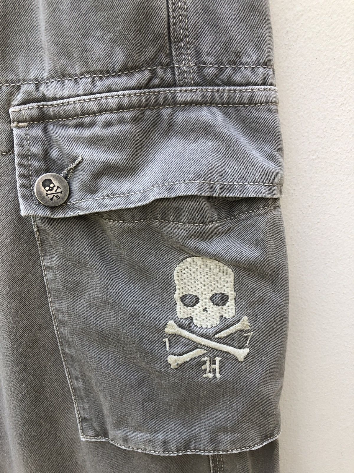 HYDROGEN Vintage Hydrogen 73000 Cargo Skull Sun Faded Trouser Pant Size US 31 - 12 Thumbnail