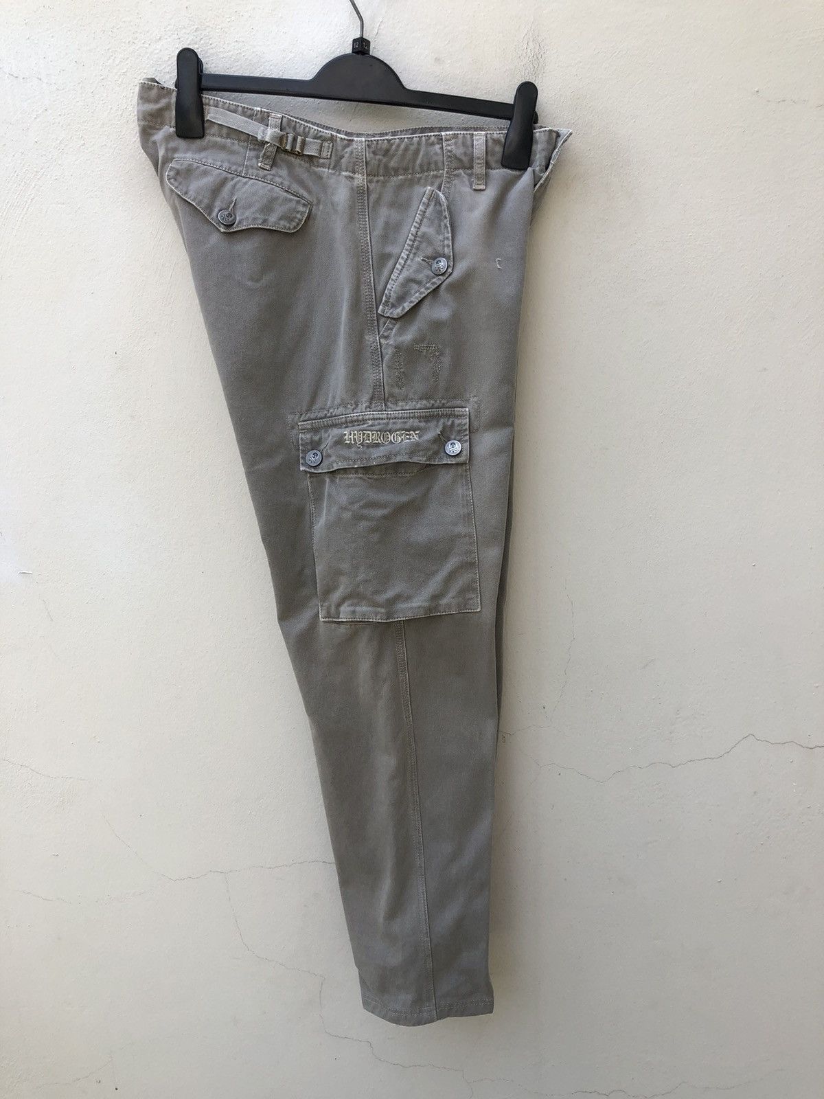 HYDROGEN Vintage Hydrogen 73000 Cargo Skull Sun Faded Trouser Pant Size US 31 - 21 Thumbnail