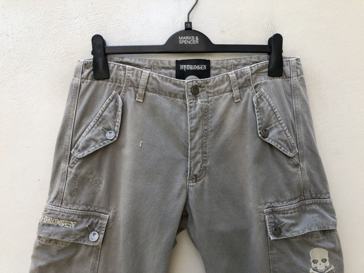 HYDROGEN Vintage Hydrogen 73000 Cargo Skull Sun Faded Trouser Pant Size US 31 - 7 Thumbnail