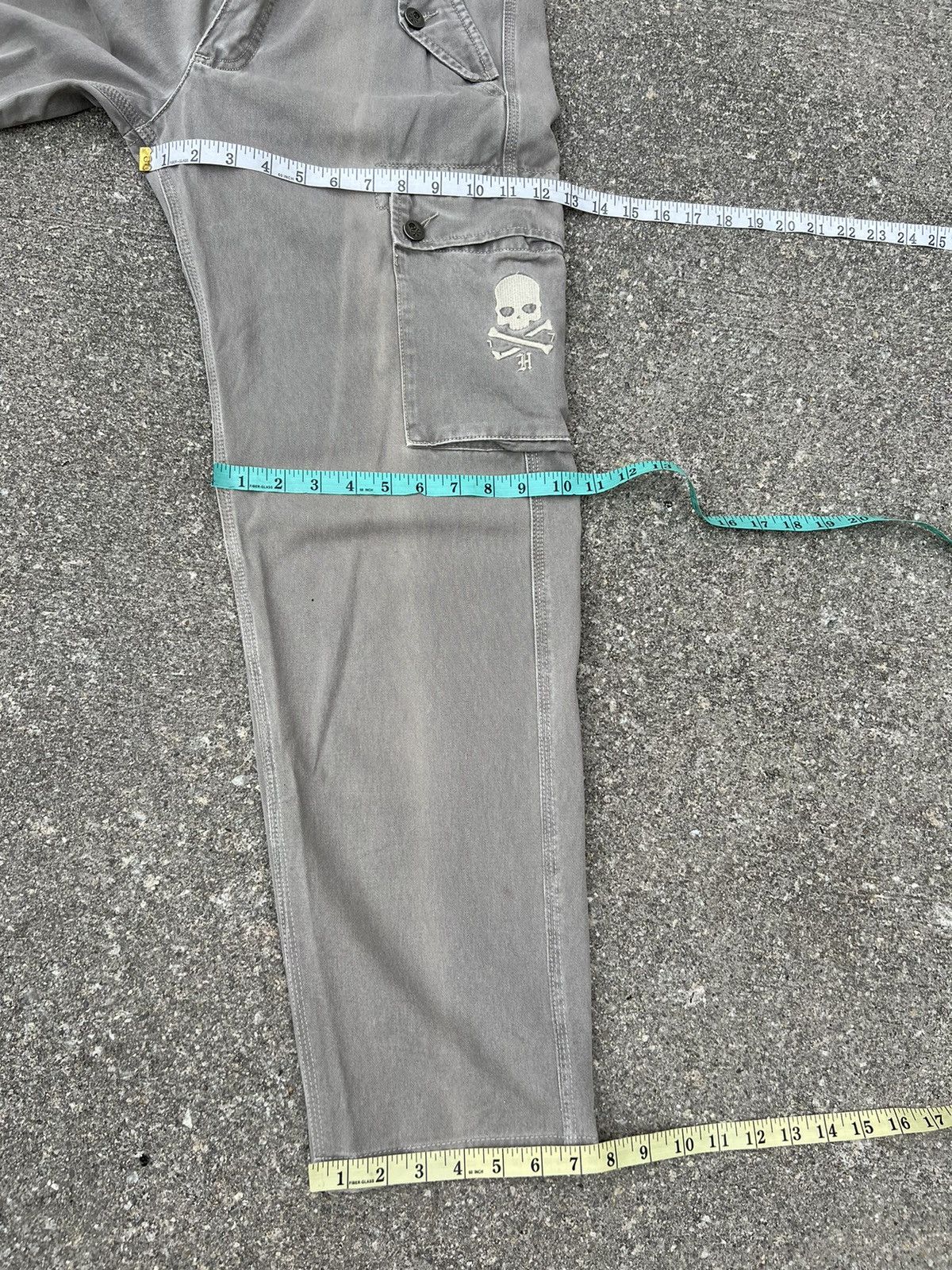 HYDROGEN Vintage Hydrogen 73000 Cargo Skull Sun Faded Trouser Pant Size US 31 - 3 Thumbnail