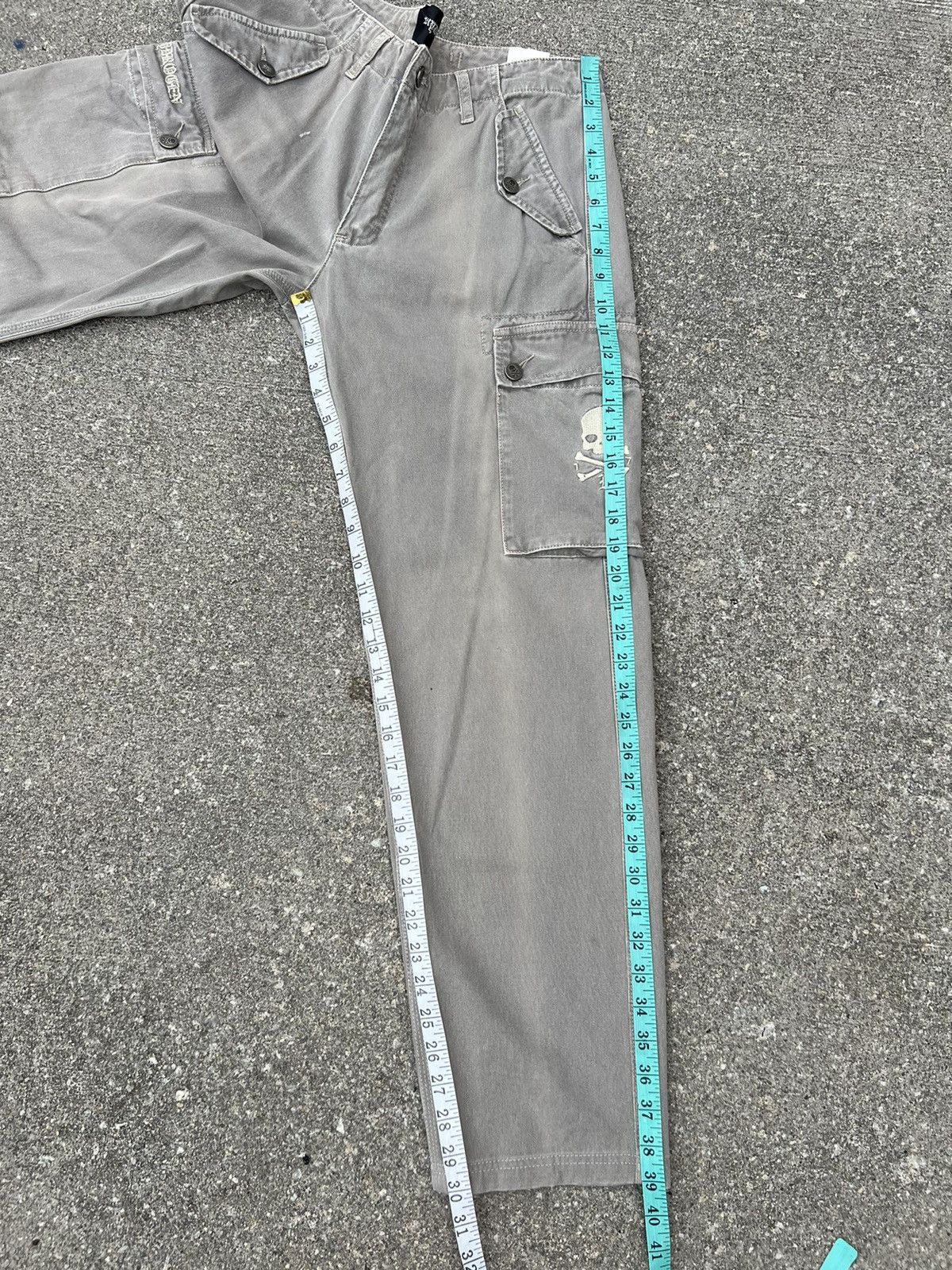 HYDROGEN Vintage Hydrogen 73000 Cargo Skull Sun Faded Trouser Pant Size US 31 - 4 Thumbnail