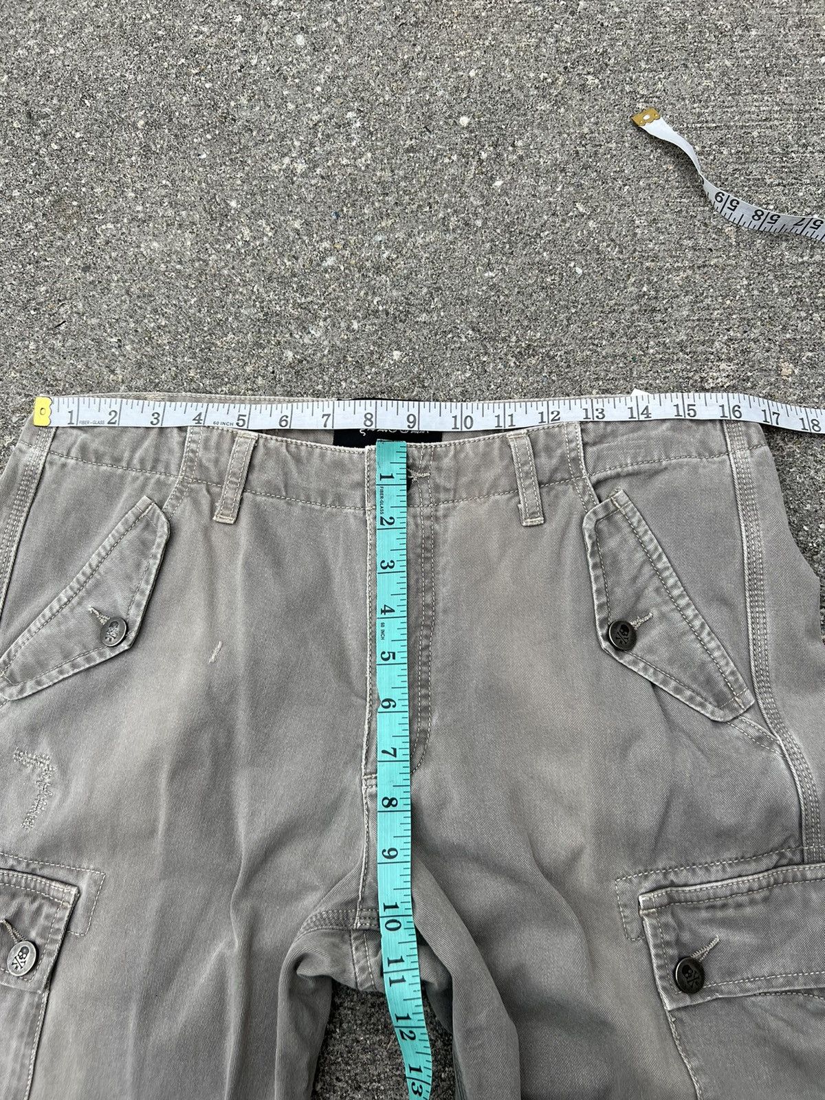 HYDROGEN Vintage Hydrogen 73000 Cargo Skull Sun Faded Trouser Pant Size US 31 - 2 Thumbnail