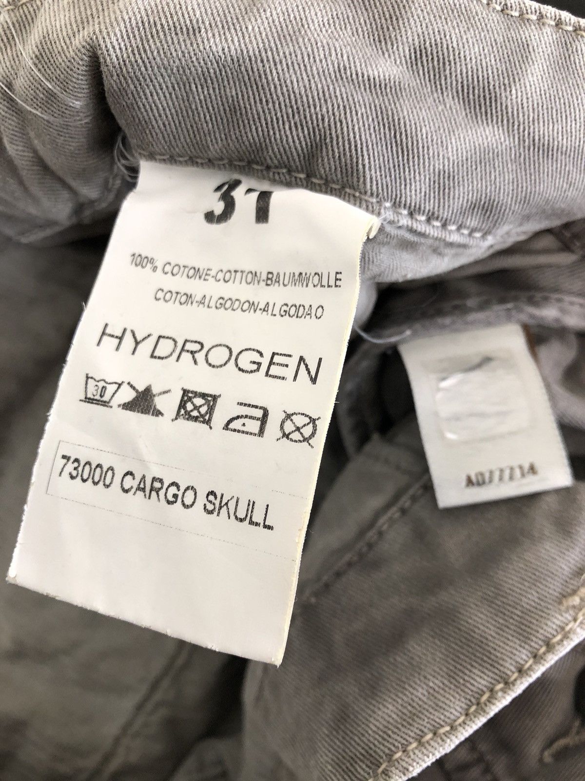 HYDROGEN Vintage Hydrogen 73000 Cargo Skull Sun Faded Trouser Pant Size US 31 - 24 Thumbnail