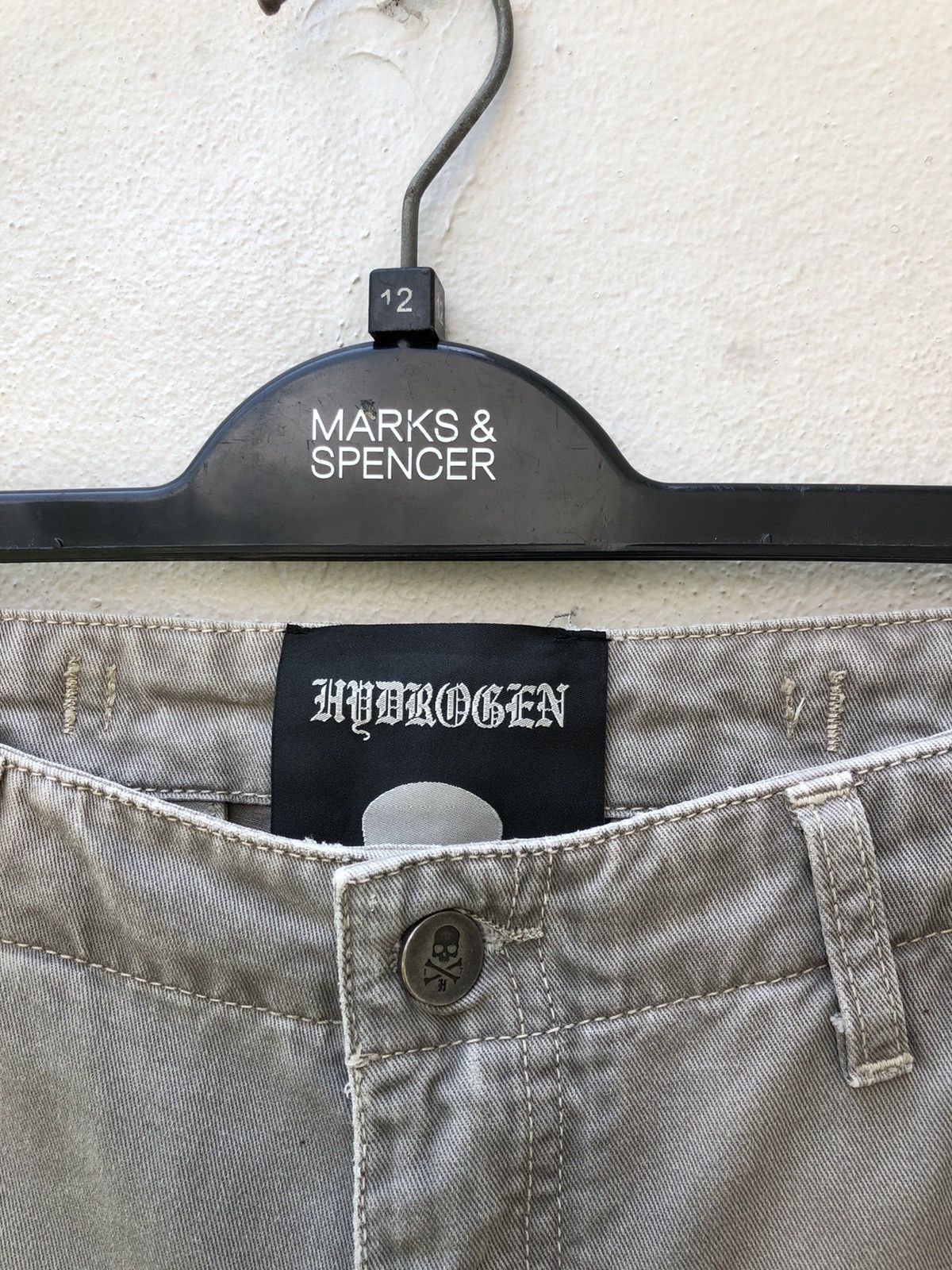 HYDROGEN Vintage Hydrogen 73000 Cargo Skull Sun Faded Trouser Pant Size US 31 - 9 Thumbnail