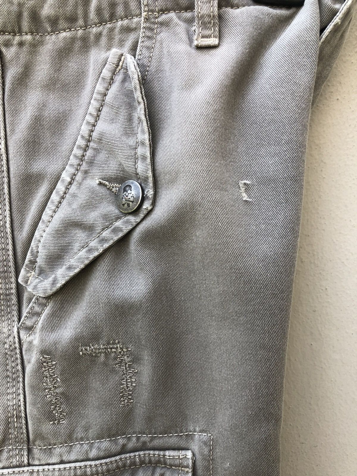 HYDROGEN Vintage Hydrogen 73000 Cargo Skull Sun Faded Trouser Pant Size US 31 - 23 Thumbnail