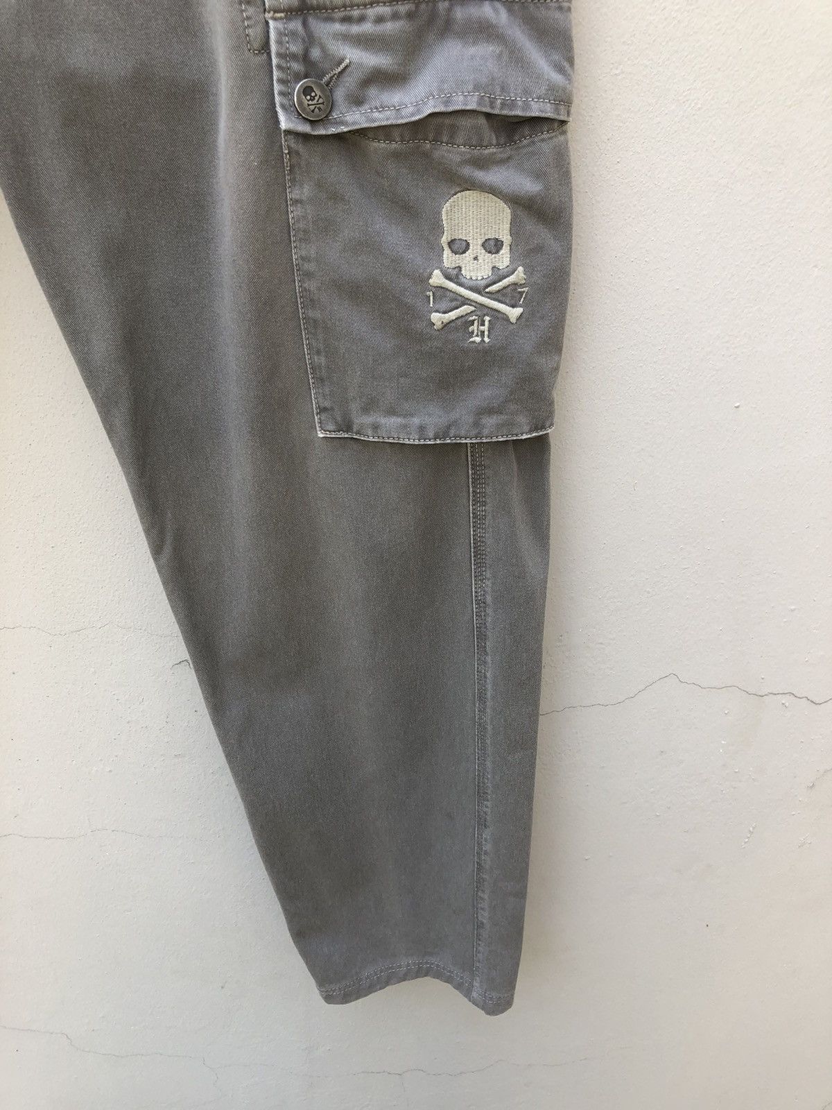 HYDROGEN Vintage Hydrogen 73000 Cargo Skull Sun Faded Trouser Pant Size US 31 - 11 Thumbnail