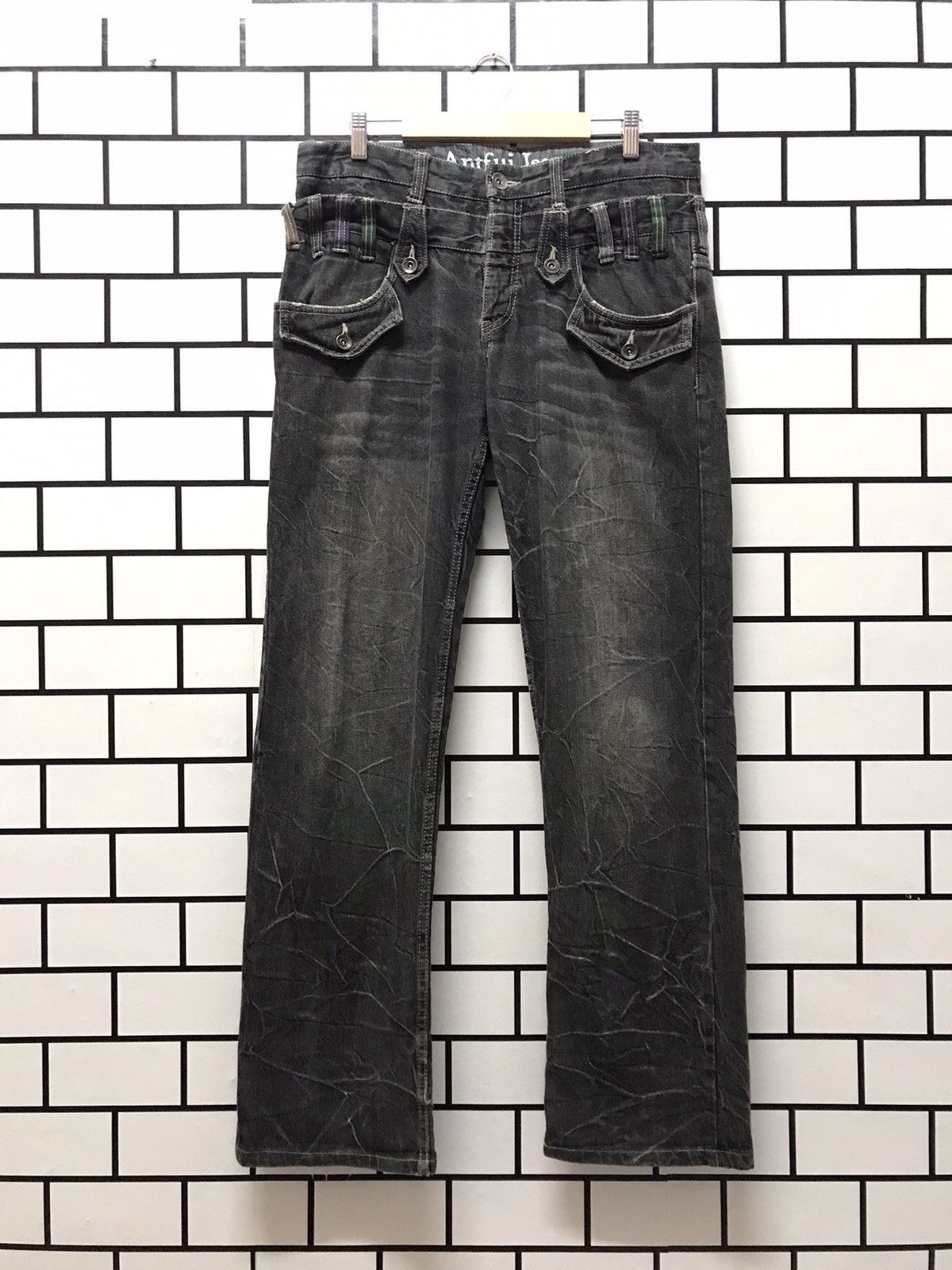 Japanese Brand Japan Brand Antfui Double Waist Distressed Denim Size US 33 - 1 Thumbnail