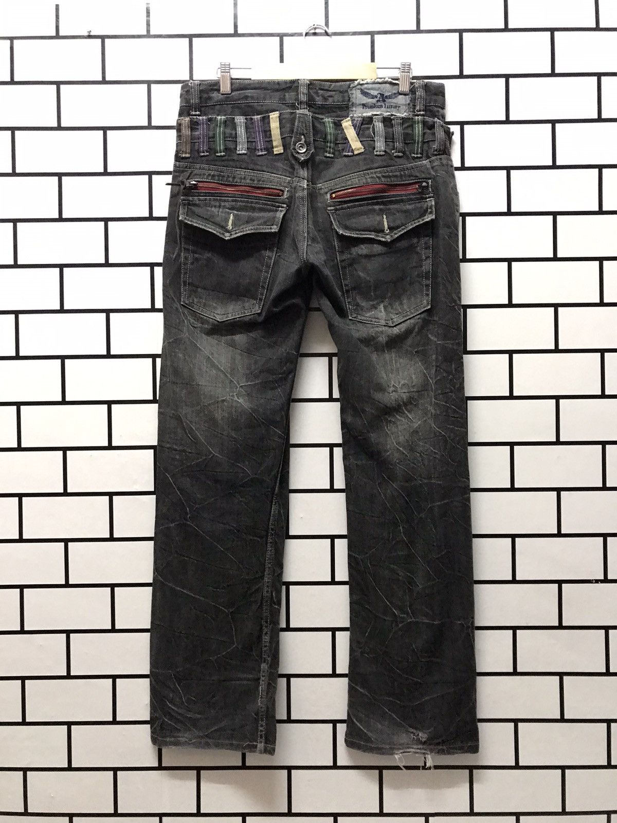 Japanese Brand Japan Brand Antfui Double Waist Distressed Denim Size US 33 - 2 Thumbnail