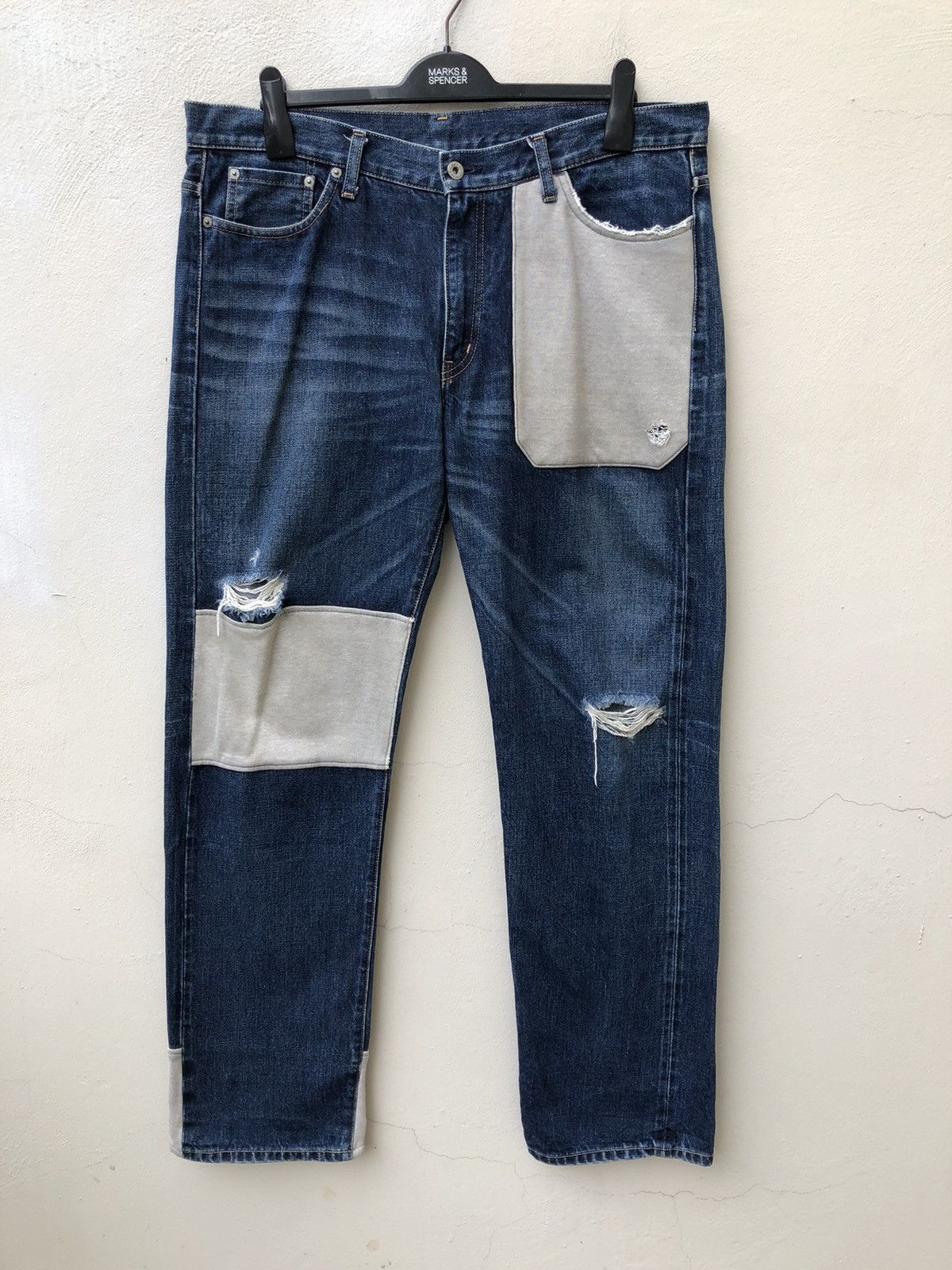 WHIZ LIMITED Whiz Limited Japan Distressed Hybrid Selvedge Baggy Denim Size US 36 / EU 52 - 6 Thumbnail