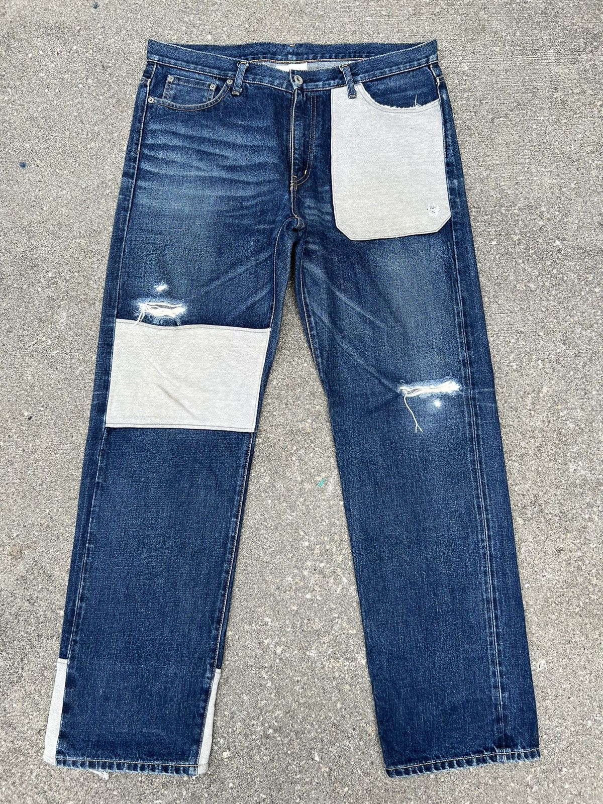 WHIZ LIMTED PATCH DENIM PANTS BLUE 36 WHIZ LIMTED PATCH DENIM