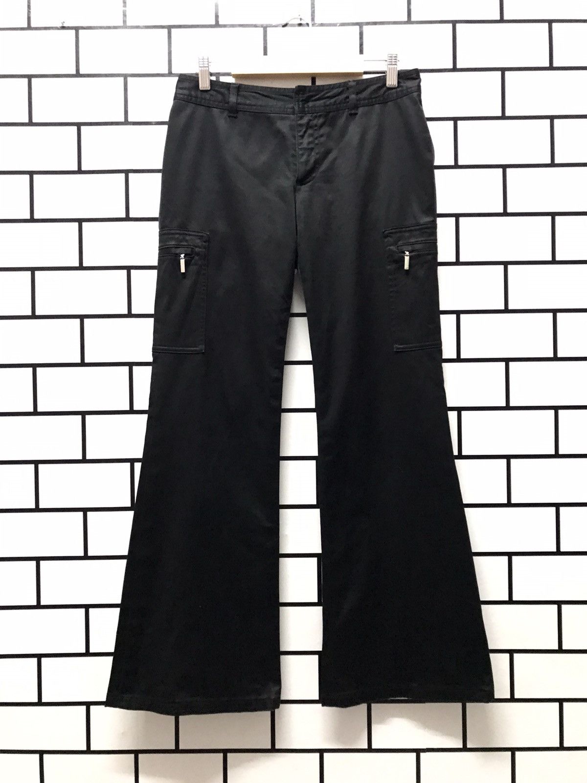 Designer × Japanese Brand × Michel Klein Michael Klein Paris Cargos Flare Pants Size US 29 - 1 Thumbnail