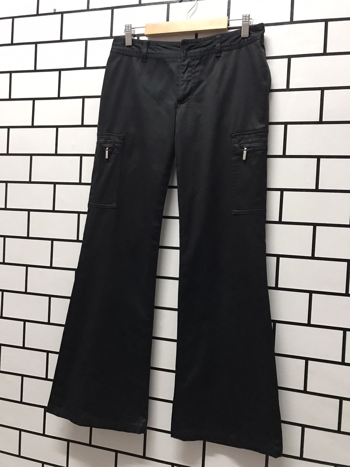Designer × Japanese Brand × Michel Klein Michael Klein Paris Cargos Flare Pants Size US 29 - 3 Thumbnail