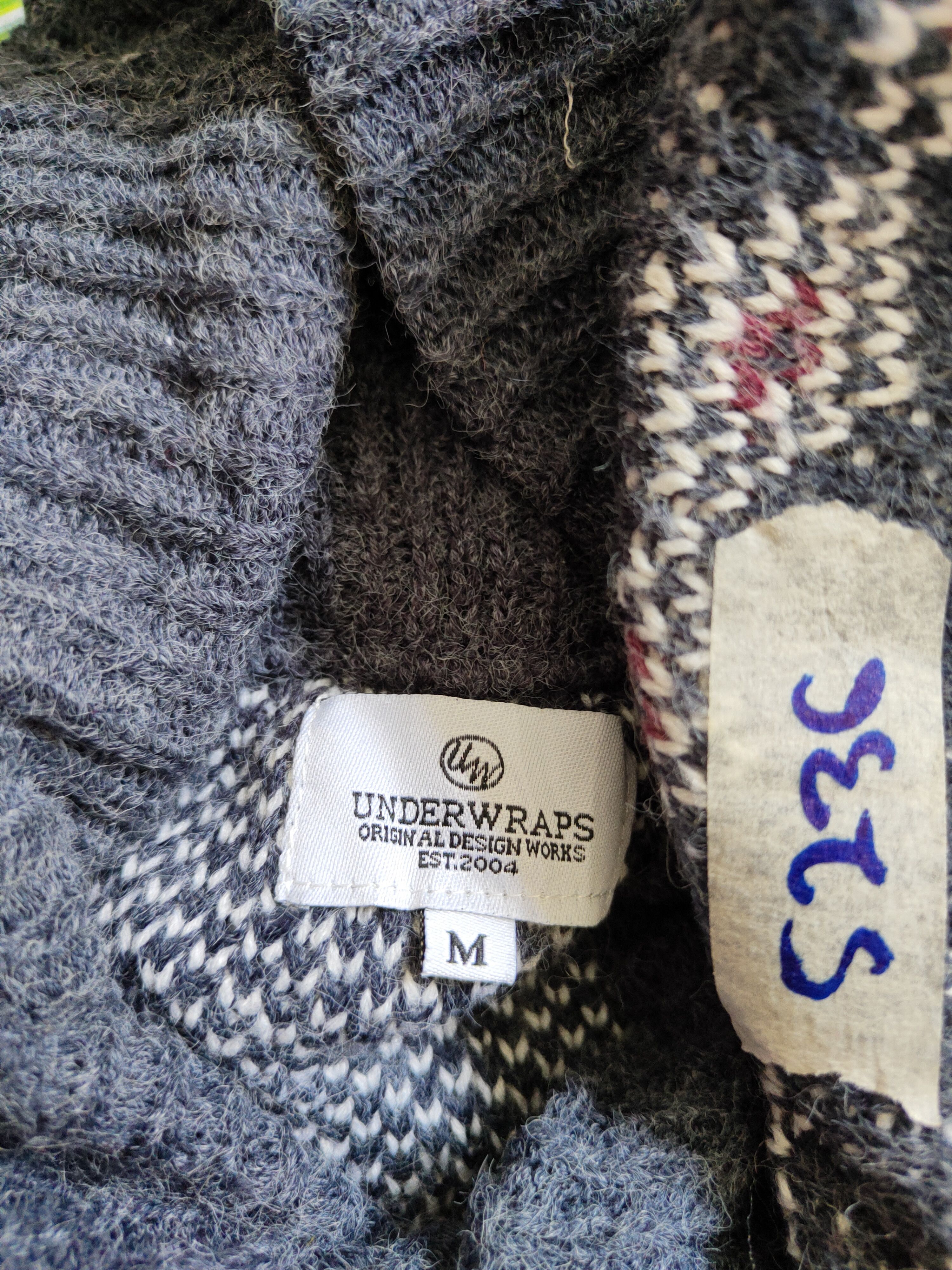 Japanese Brand Underwraps Gray navajo cardigan Knitwear #5236 Size M / US 6-8 / IT 42-44 - 11 Thumbnail