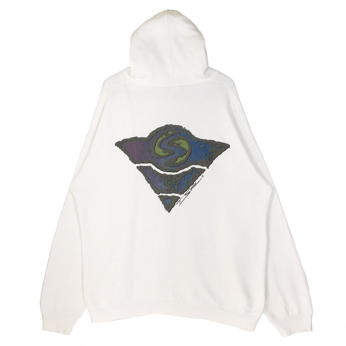 image of Sports Specialties 80's Tom Sims Hoodie Retro Sims Skateboard & Snowboard in White (Size Large)