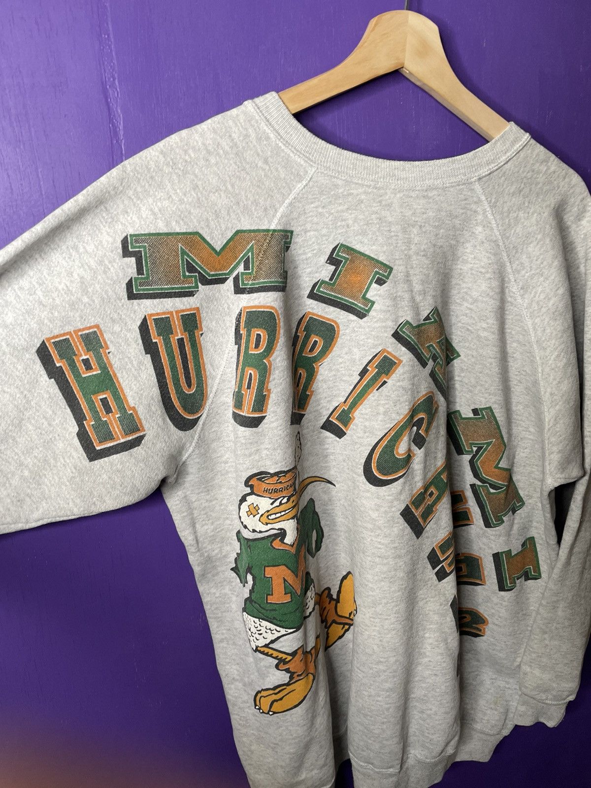 Vintage Vintage Miami Hurricanes big spell out sweatshirt Size US XL / EU 56 / 4 - 3 Thumbnail