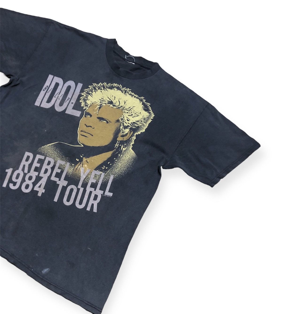 image of Band Tees x Rock T Shirt Vintage Distress Billy Idol Tee Travis Scott in Black, Men's (Size XL)