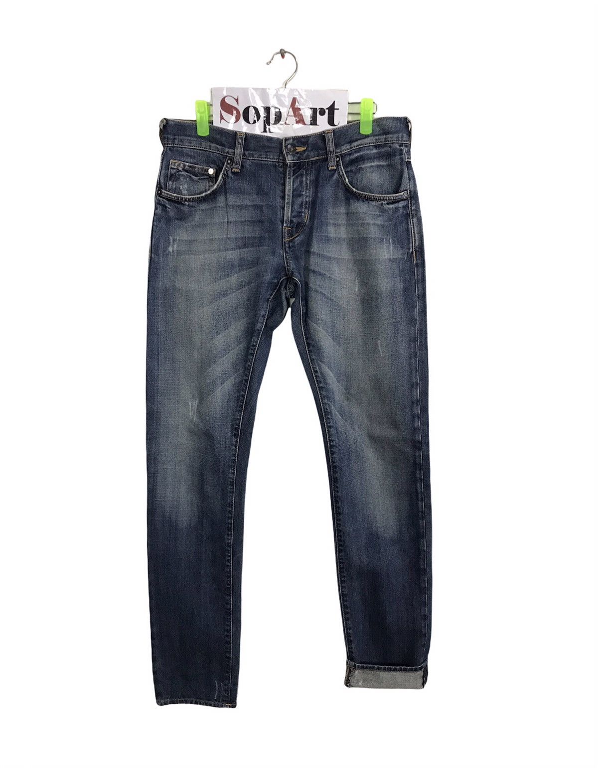 Japanese Brand × Vintage Vintage Drain Skinny Distressed Denim Jeans Size US 32 / EU 48 - 1 Thumbnail