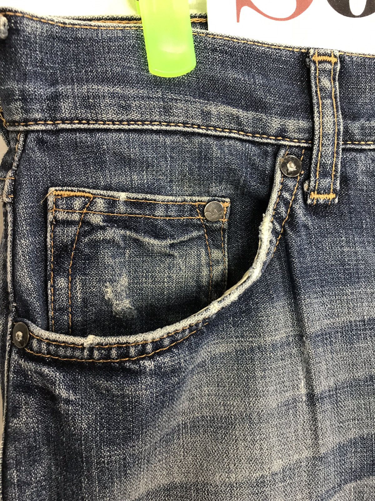 Japanese Brand × Vintage Vintage Drain Skinny Distressed Denim Jeans Size US 32 / EU 48 - 7 Thumbnail