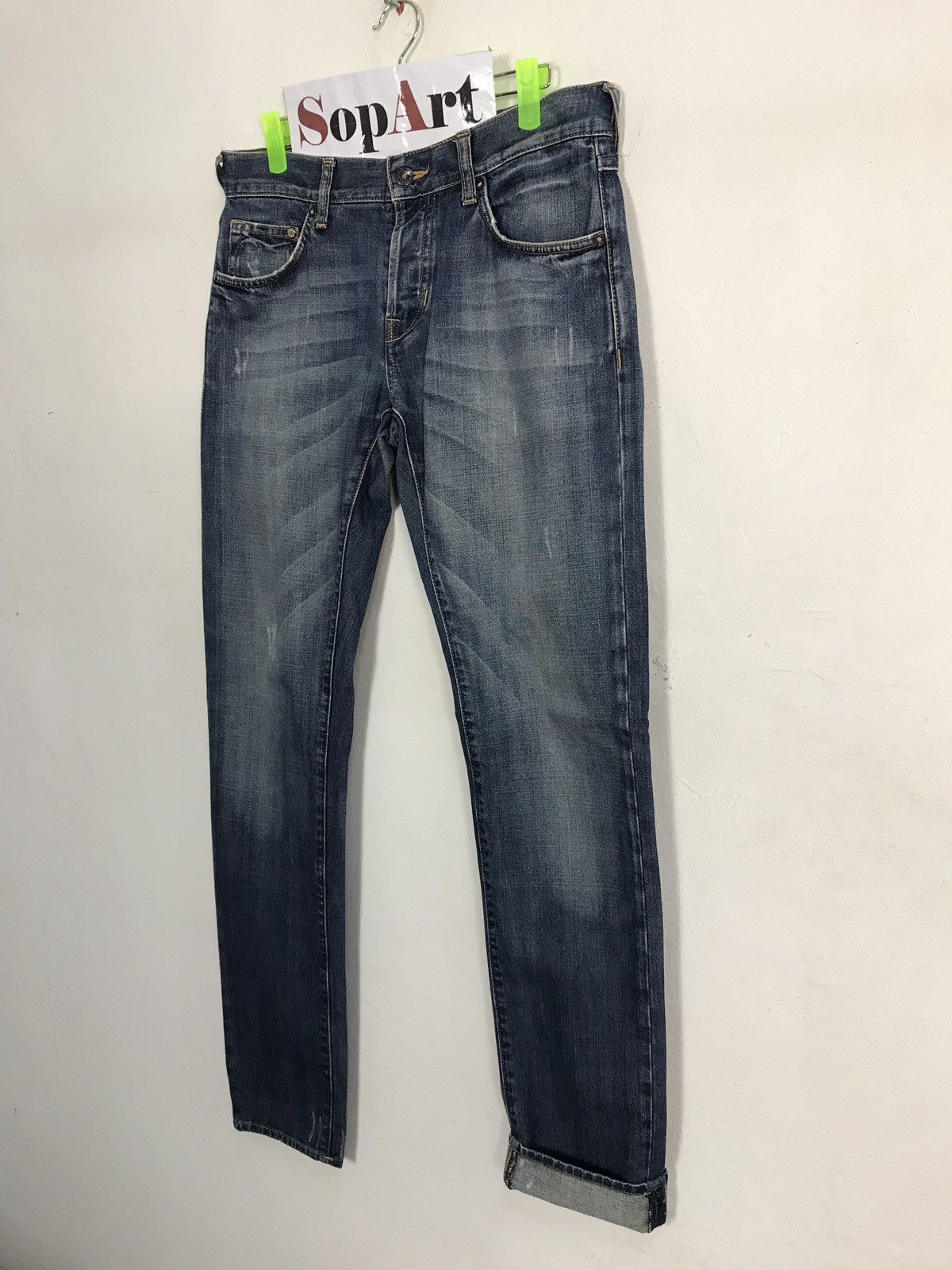 Japanese Brand × Vintage Vintage Drain Skinny Distressed Denim Jeans Size US 32 / EU 48 - 4 Thumbnail