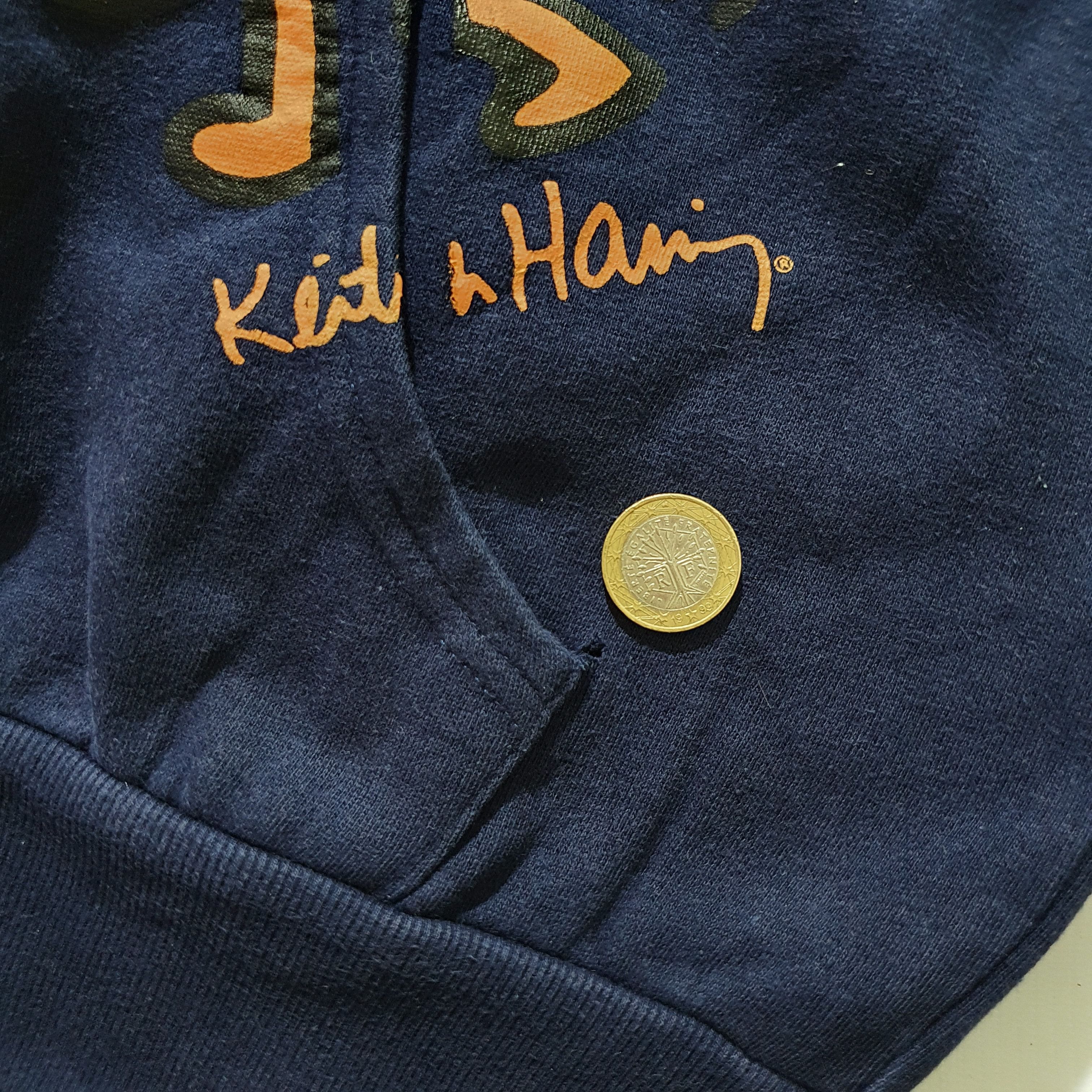 Keith Haring × Vintage 90s Vintage Keith Haring Hooded Sweatshirt Size US S / EU 44-46 / 1 - 10 Thumbnail