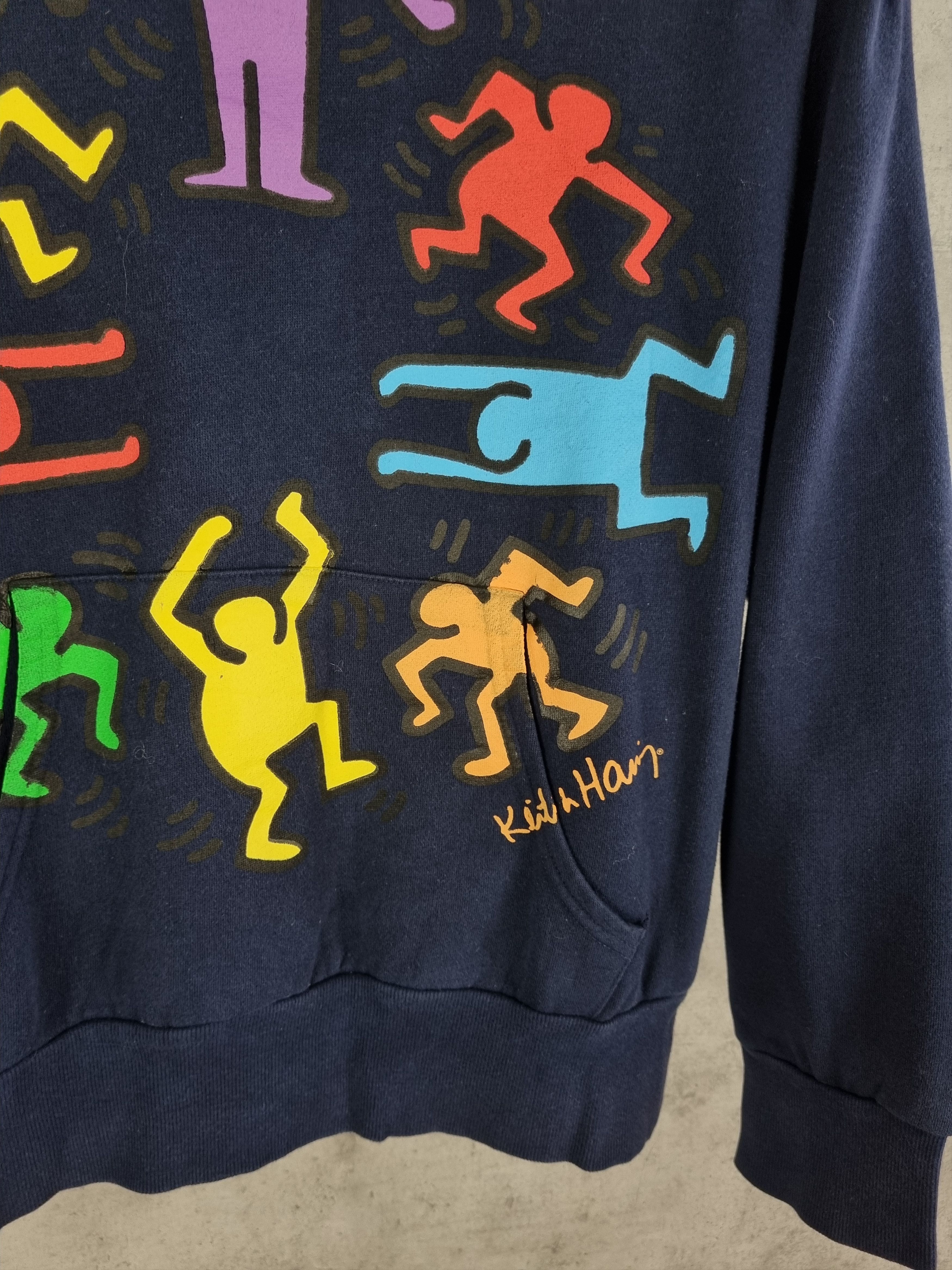 Keith Haring × Vintage 90s Vintage Keith Haring Hooded Sweatshirt Size US S / EU 44-46 / 1 - 3 Thumbnail