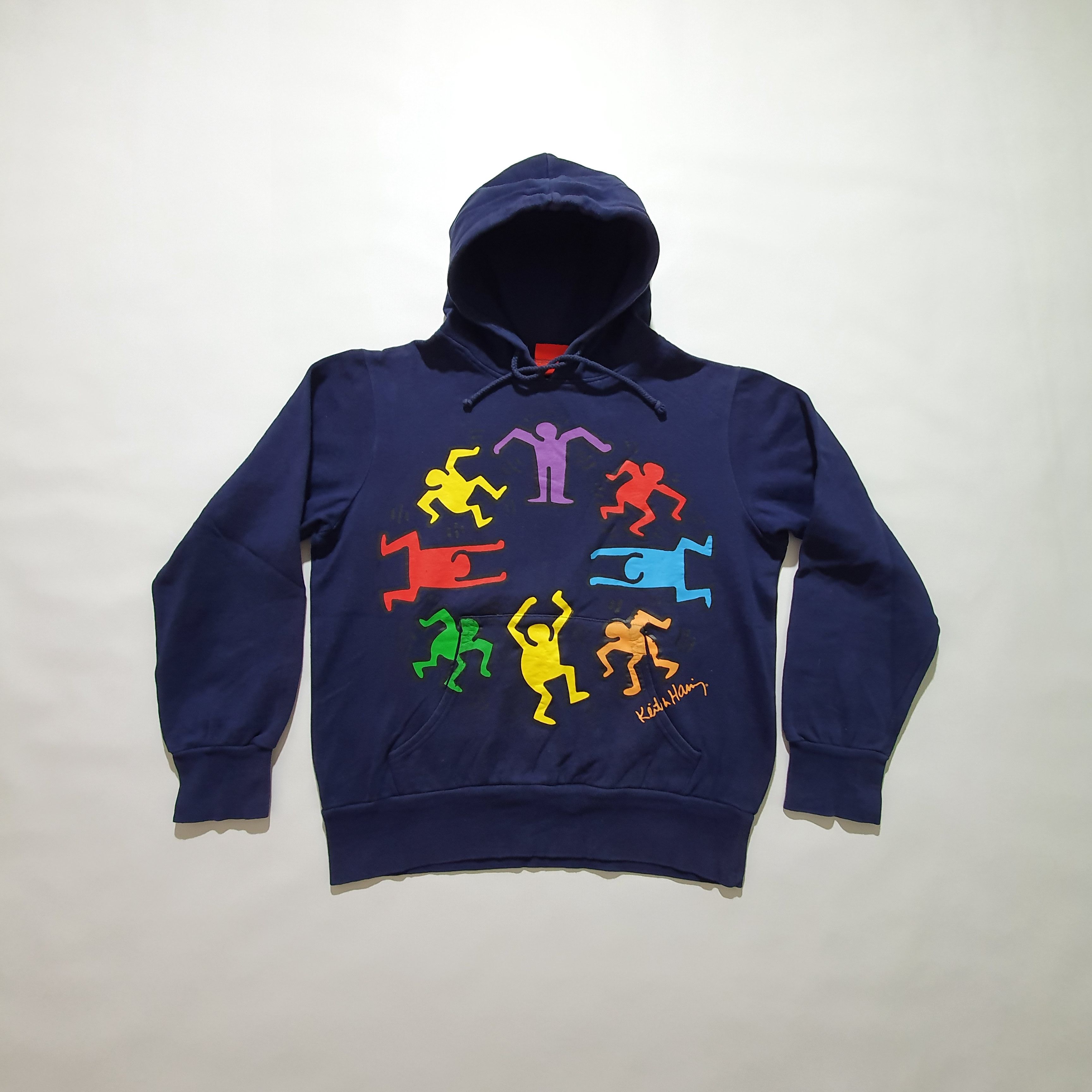 Keith Haring × Vintage 90s Vintage Keith Haring Hooded Sweatshirt Size US S / EU 44-46 / 1 - 12 Thumbnail