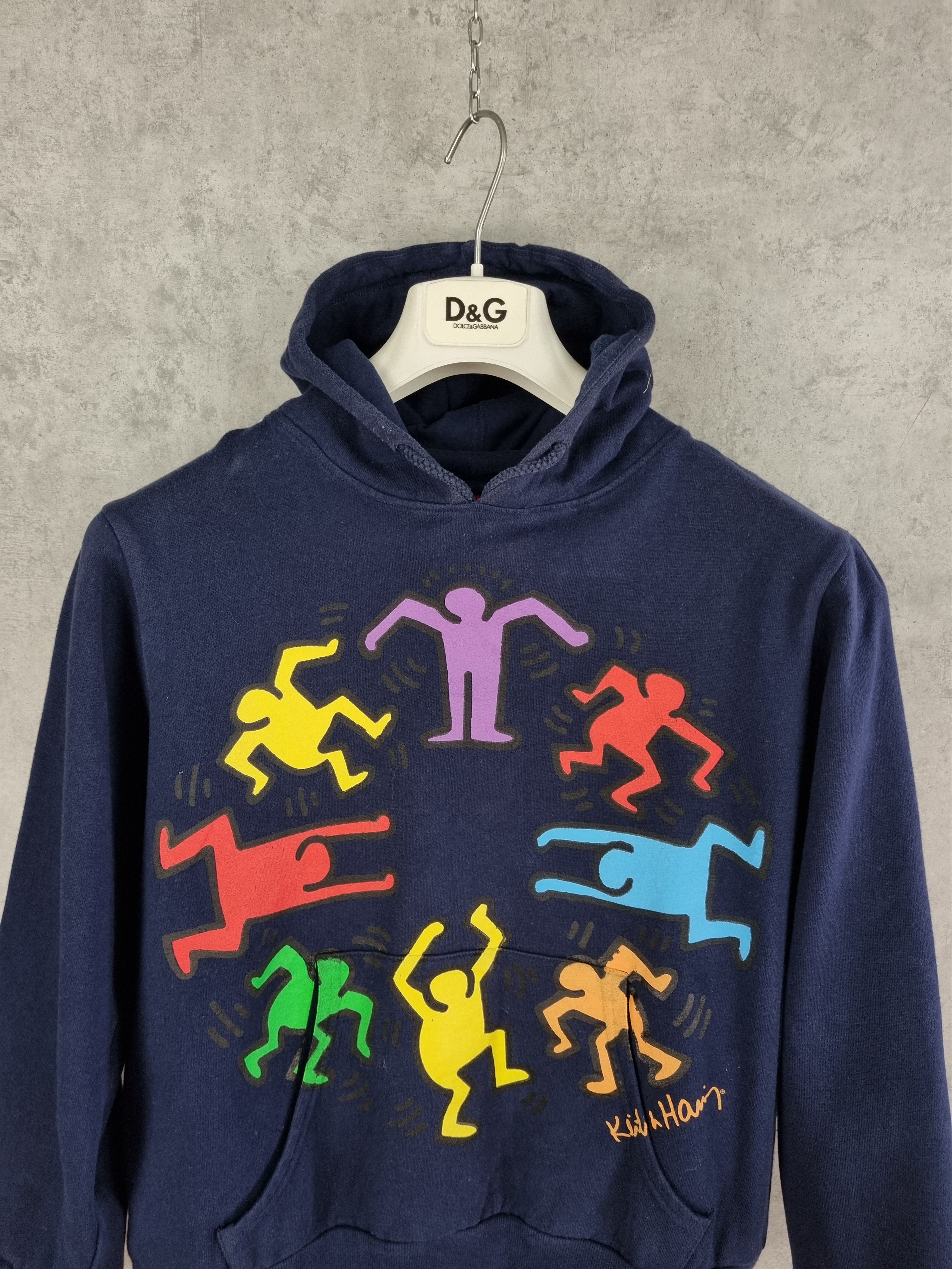 Keith Haring × Vintage 90s Vintage Keith Haring Hooded Sweatshirt Size US S / EU 44-46 / 1 - 2 Thumbnail